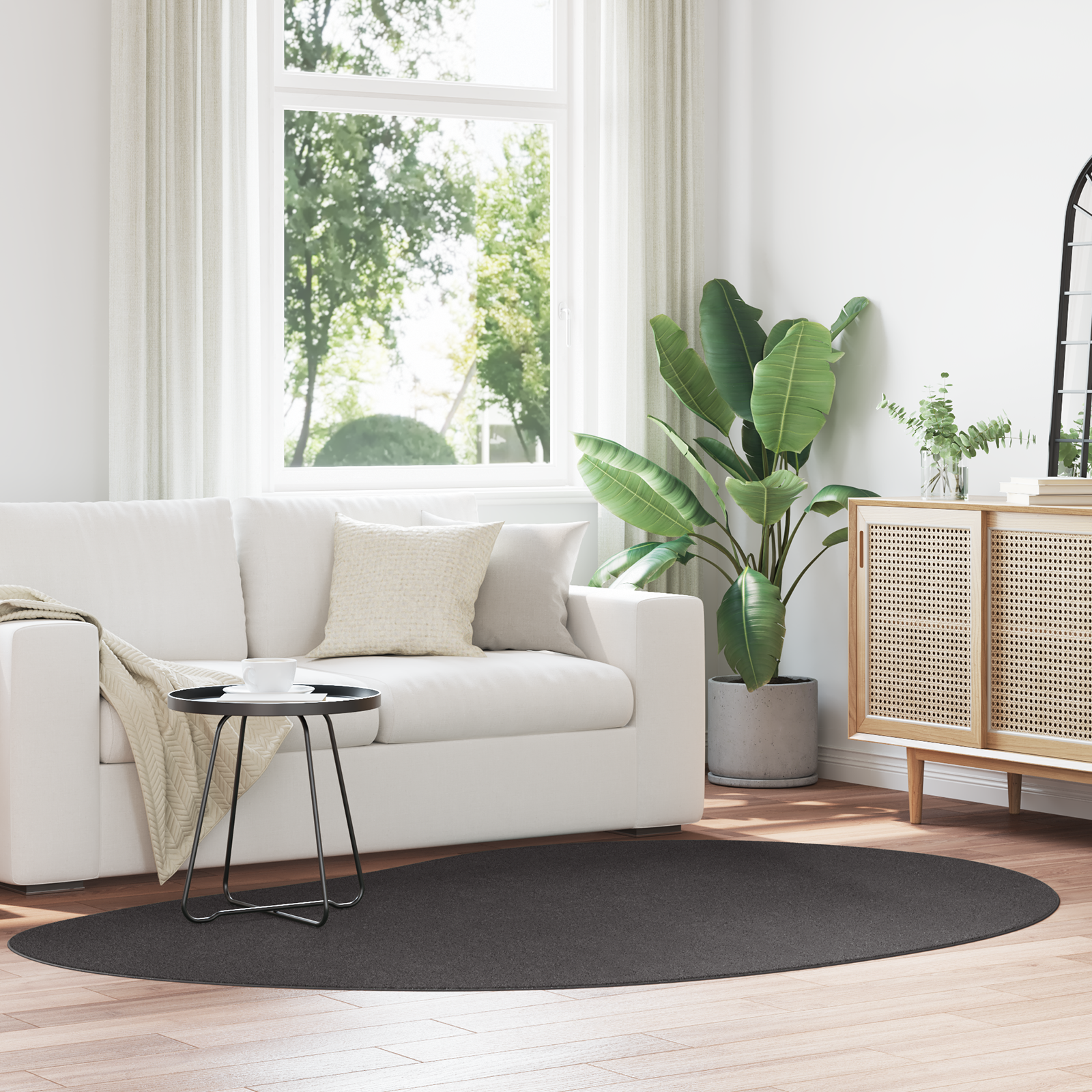 Vloerkleed ‘HUARTE’Korte Pool Zacht en Wasbaar Anthraciet 160×230 cm