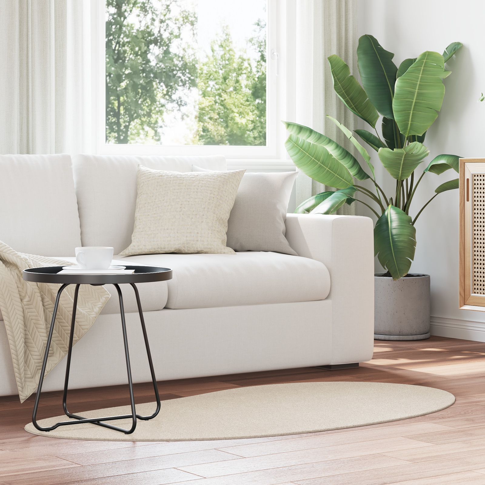 Area Vloerkleed Beige 80×150 cm Polyester Antislip