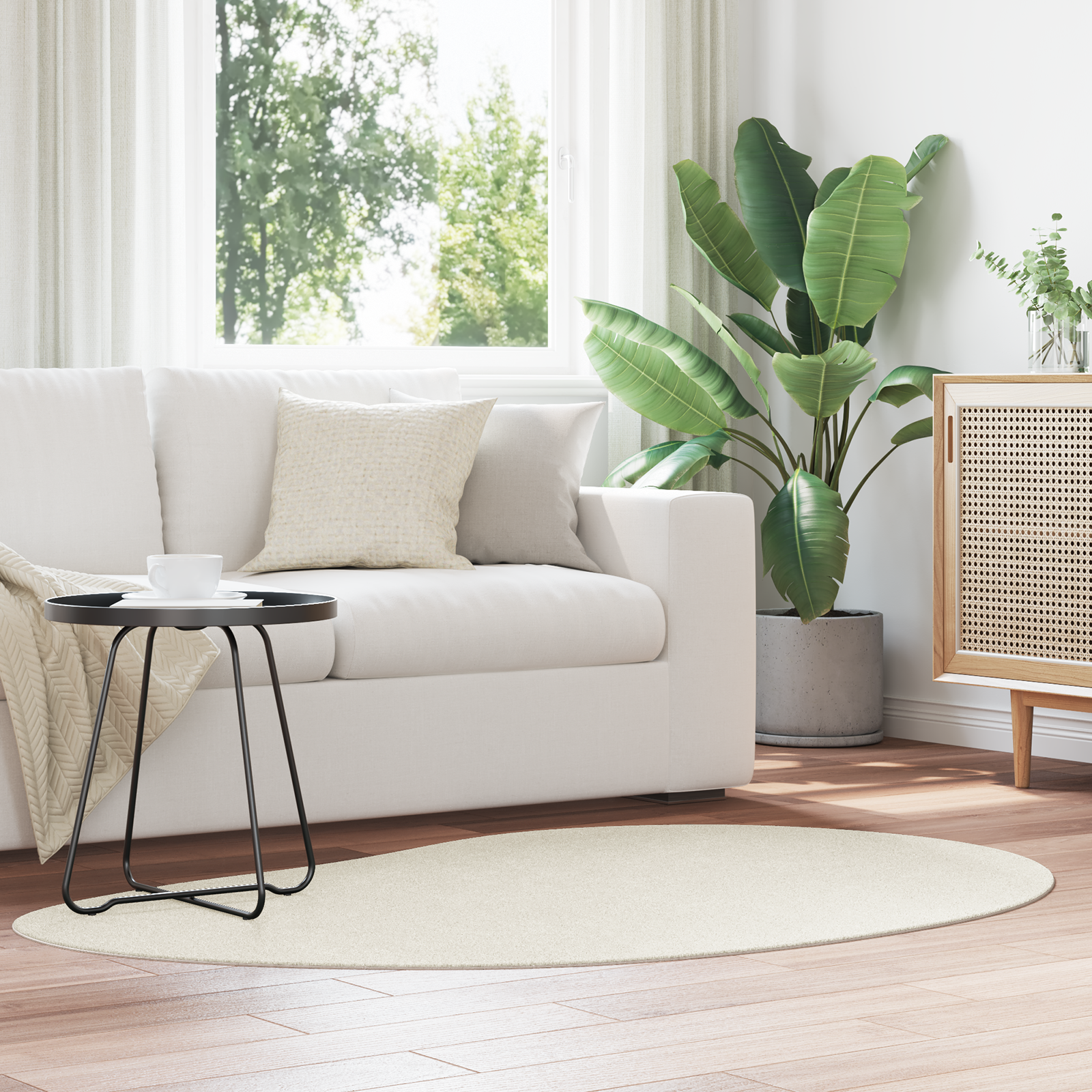 Vloerkleed Crème 120×170 cm Polyester Antislip