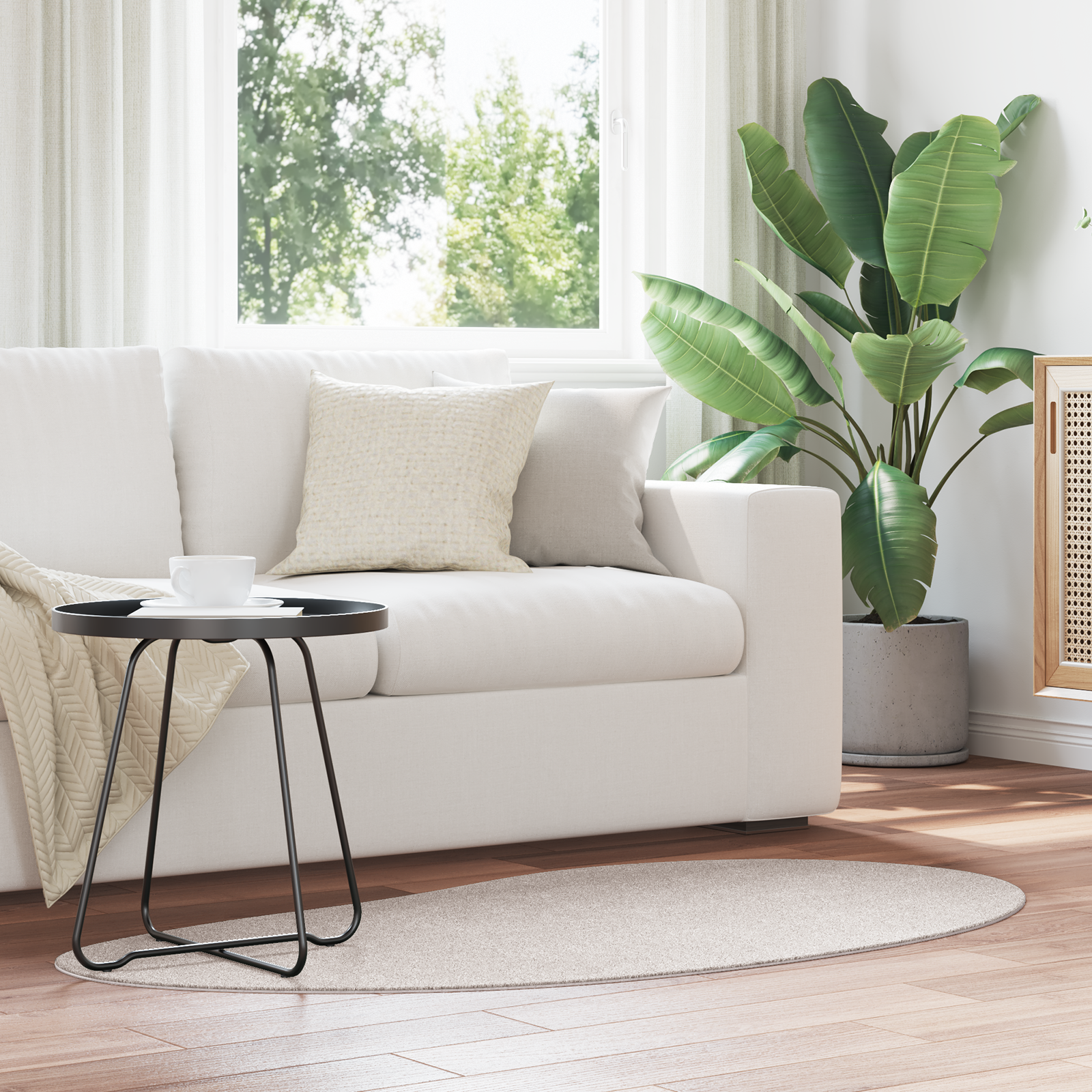 Area Vloerkleed Zand 80×150 cm Polyester Antislip