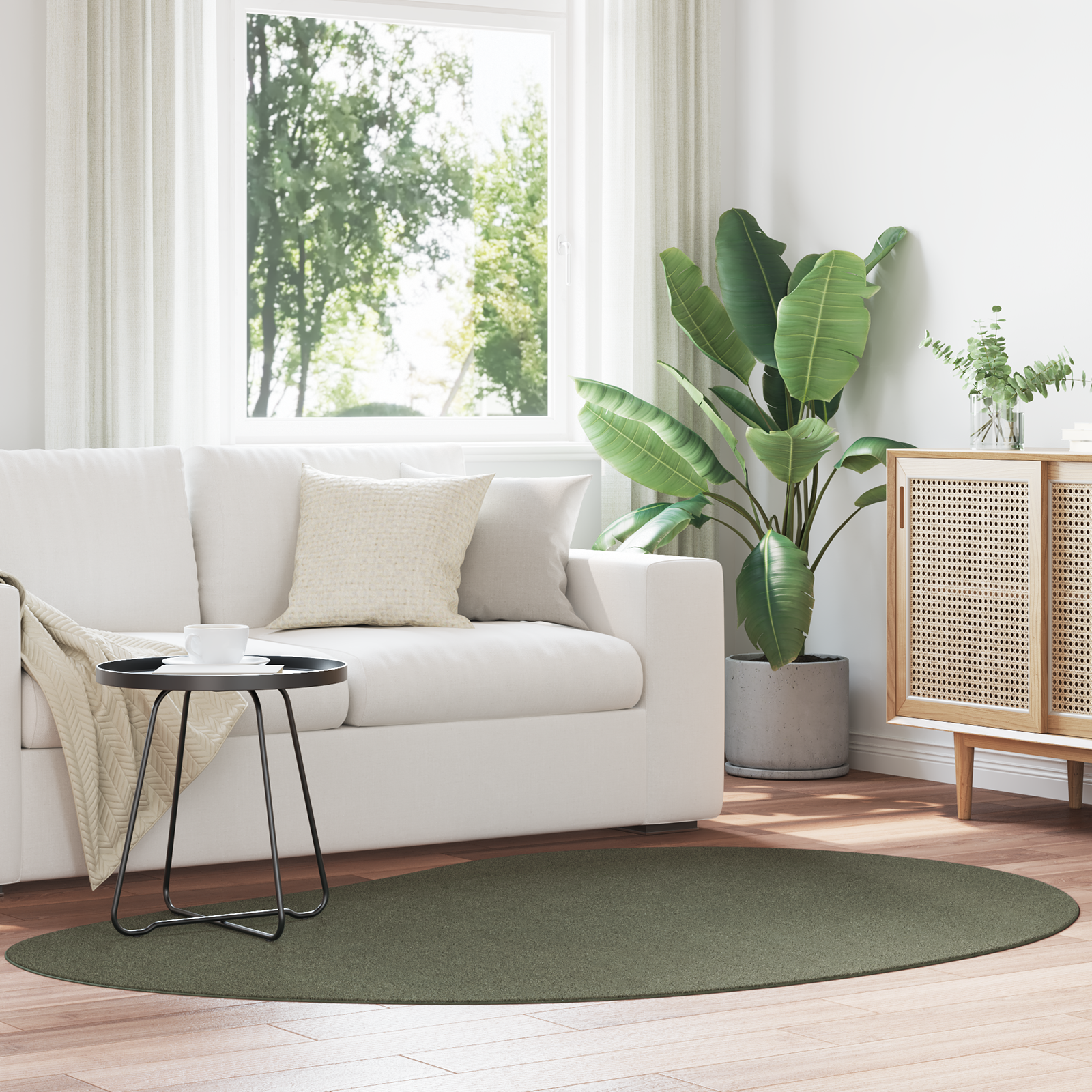 Area Tapijt Bosgroen 140×200 cm Polyester Antislip