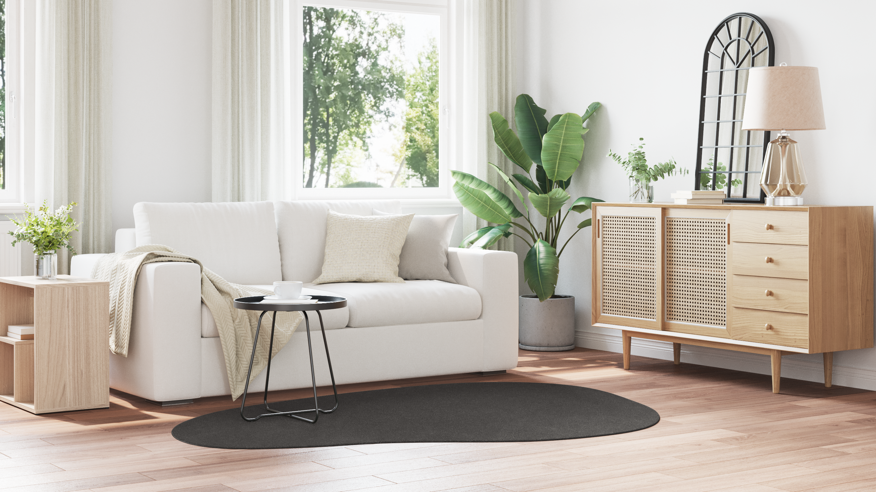 Rug ""HUARTE"" Short Pile Soft and Washable Anthracite 140x200 cm - Image 4