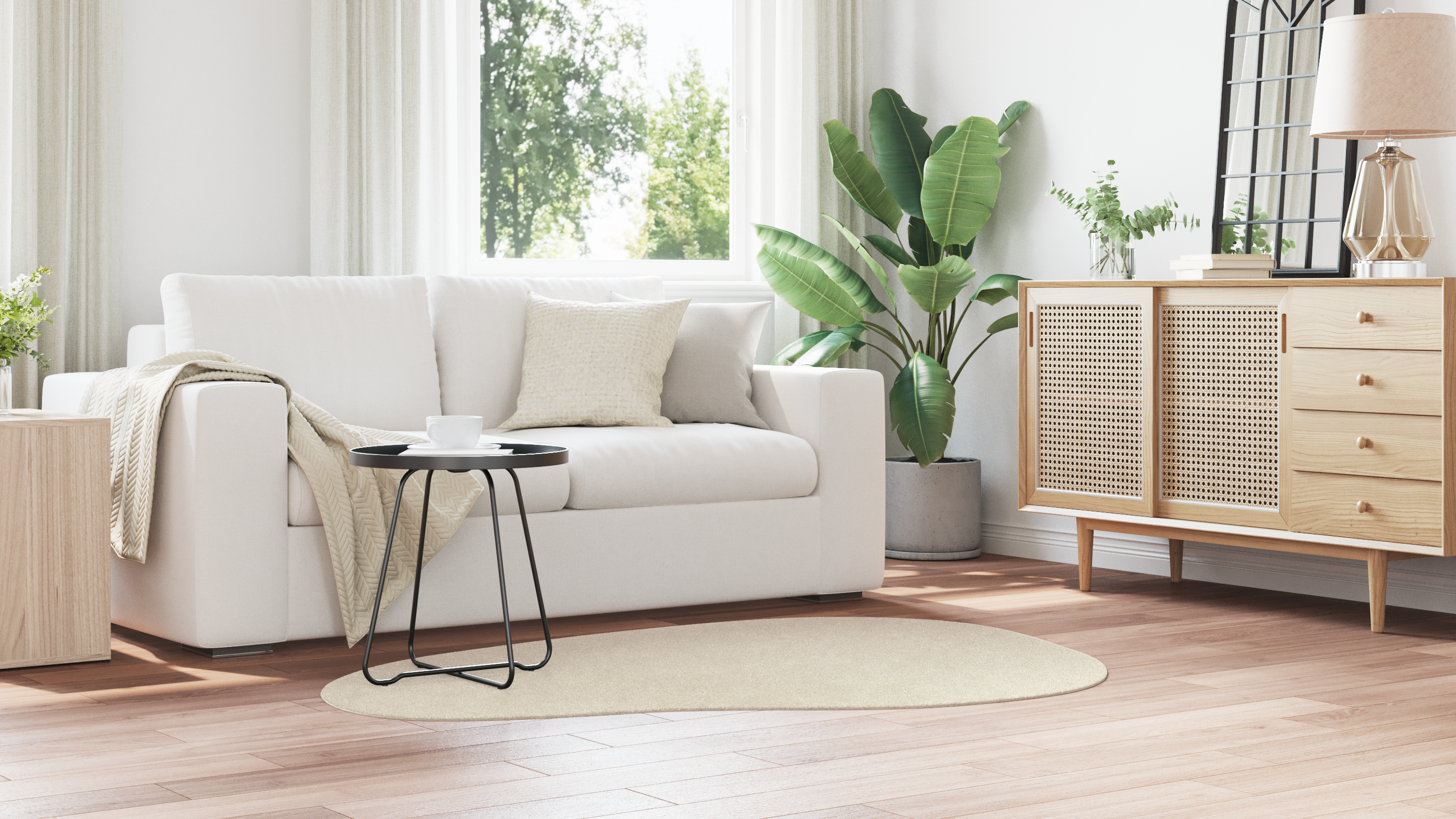 Килим 'HUARTE' с кратък косъм, мек и пераем, бежов 120x170 см - Image 4