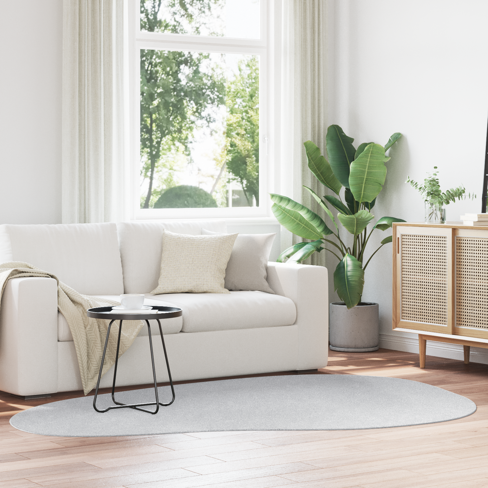 Vloerkleed “HUARTE” Kort Pool Zacht en Wasbaar Grijs 160×230 cm