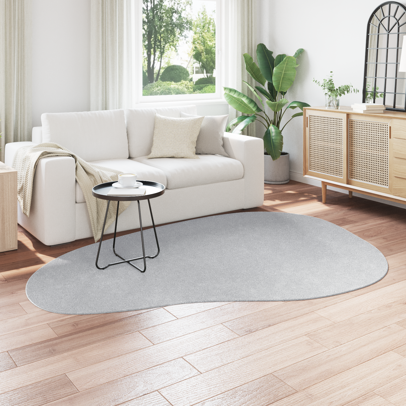 Rug ""HUARTE"" Short Pile Soft and Washable Grey 160x230 cm - Image 3