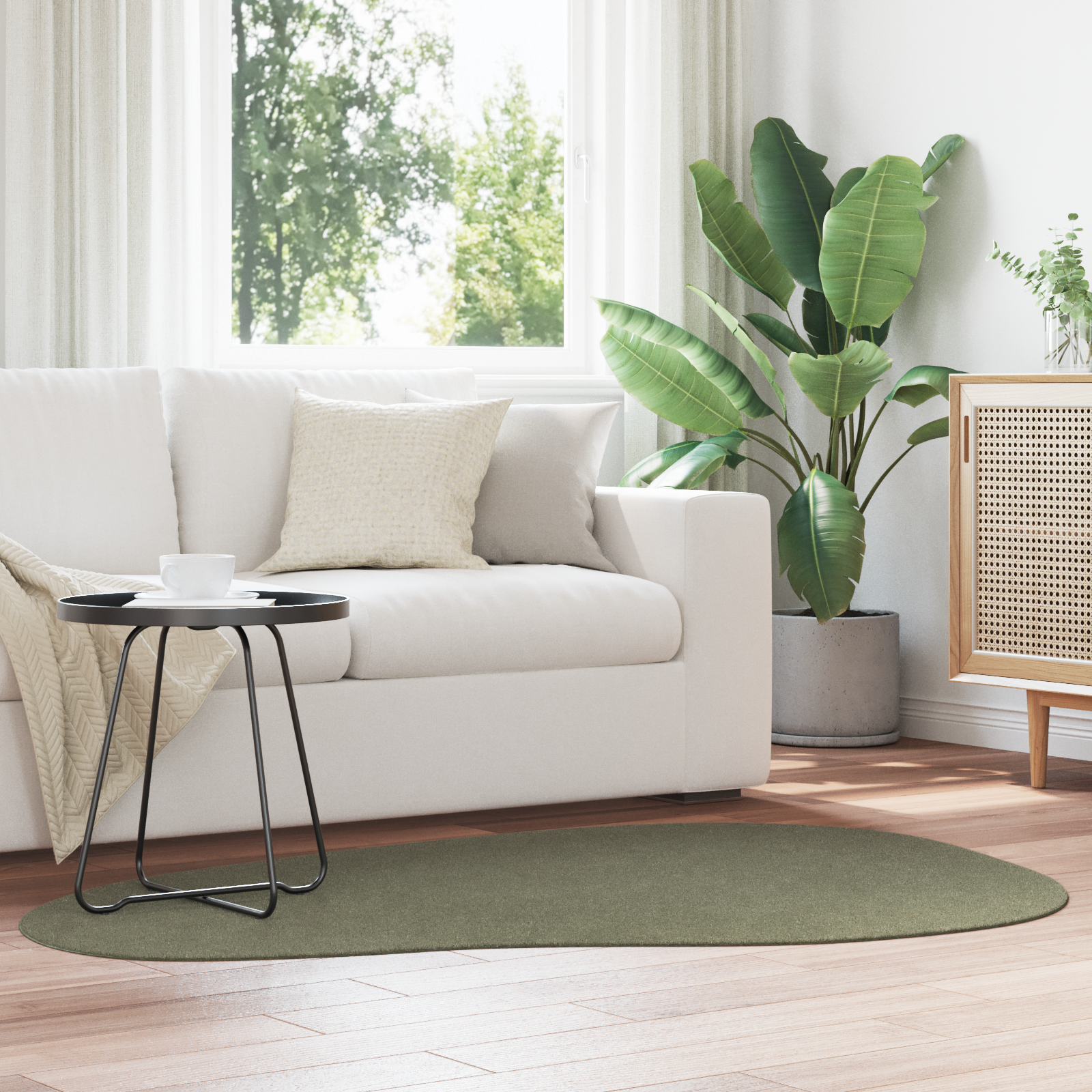 Vloerkleed “HUARTE” Kort Polijst Zacht en Wasbaar Bosgroen 120×170 cm