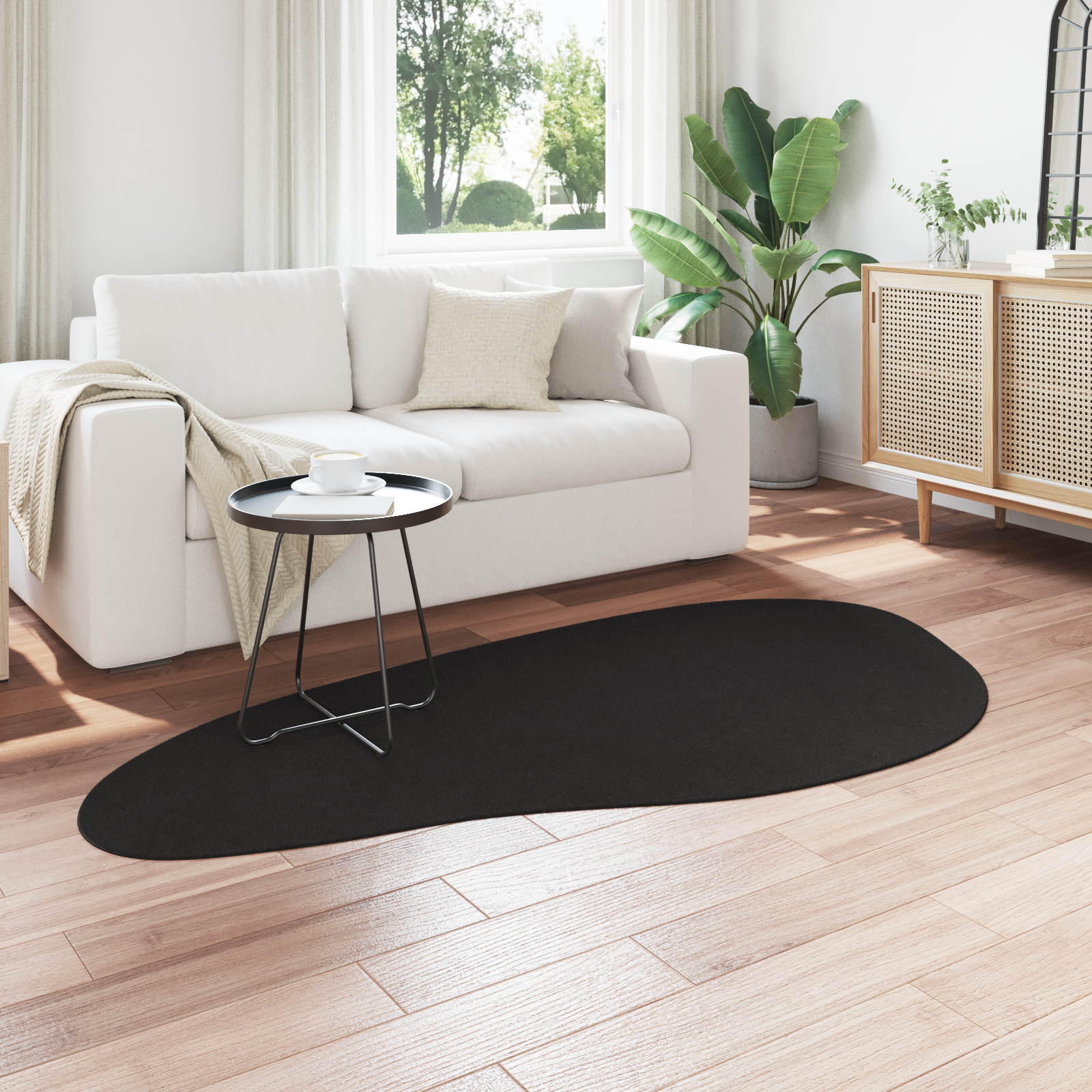 Rugs Black Polyester 100 x 200 cm Decorative Inlays Area Rug - Image 3