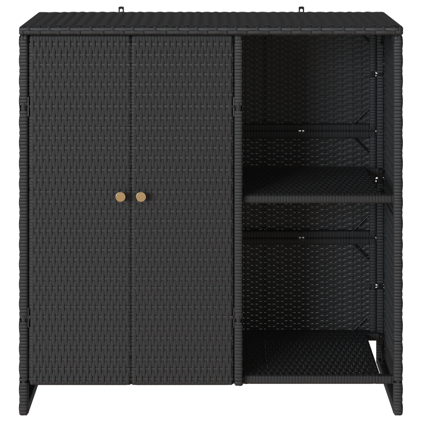 Storage Cabinet Black 100x36x102 cm Rattan - Image 5