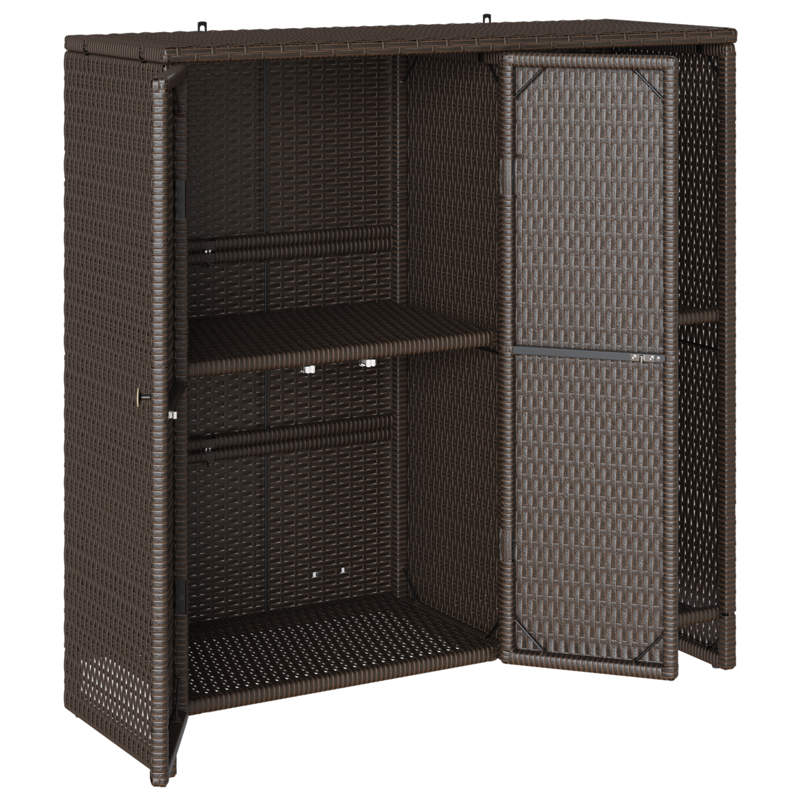 Storage Cabinet Brown 100x36x102 cm Rattan - Image 4