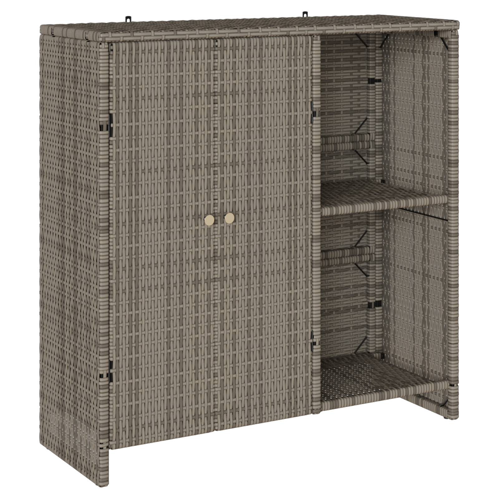 Storage Cabinet Grey 100x36x102 cm Rattan - Image 2