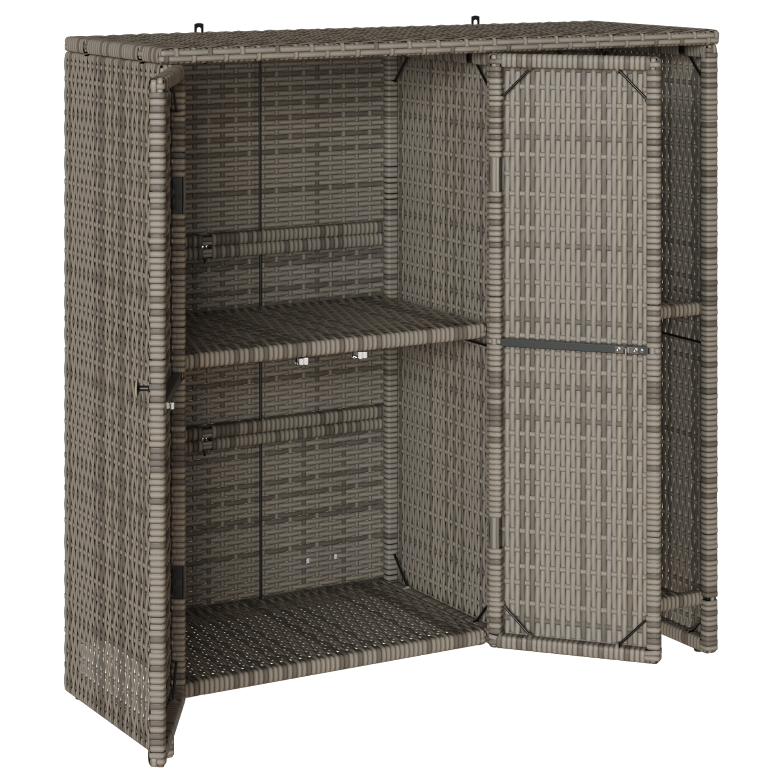 Storage Cabinet Grey 100x36x102 cm Rattan - Image 4