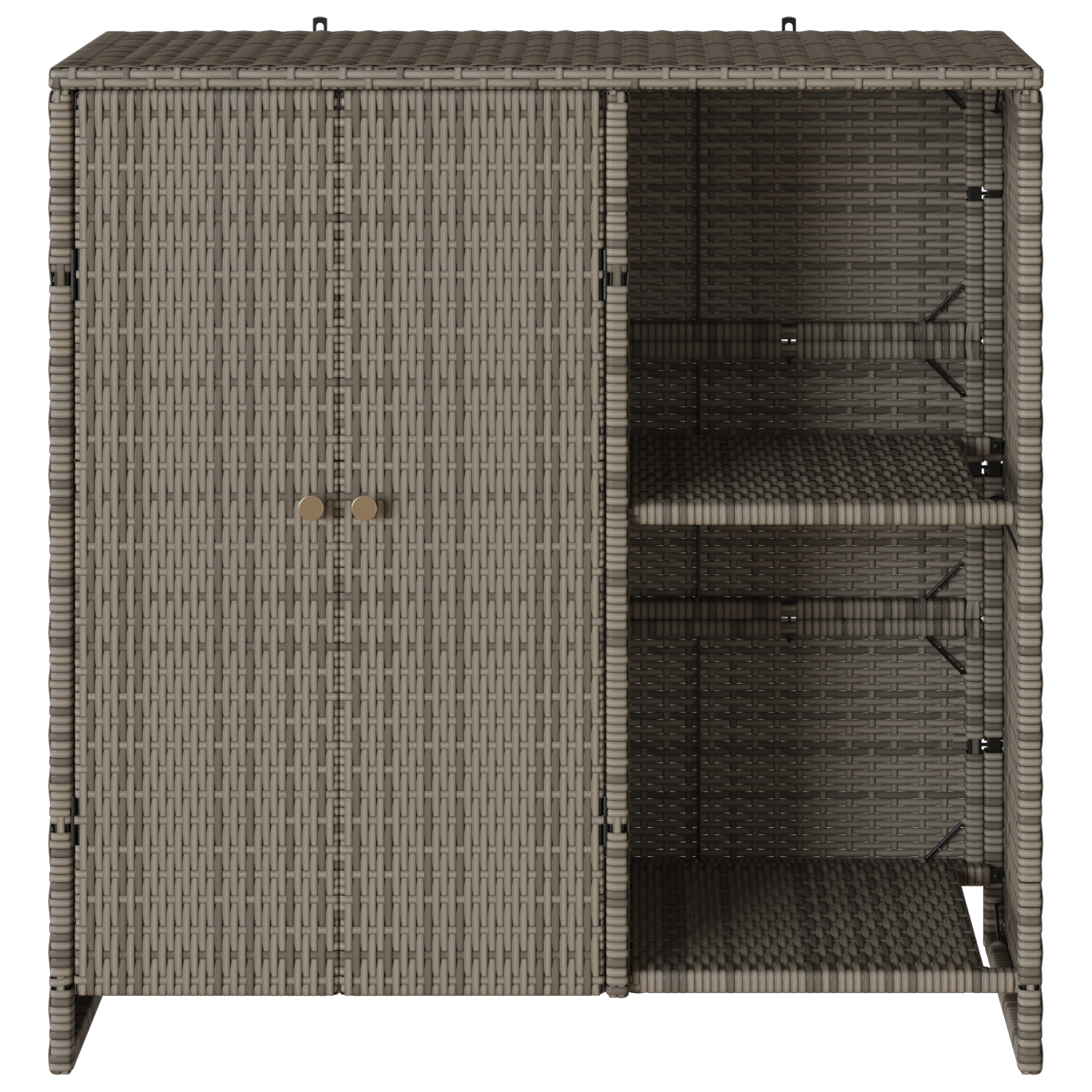 Storage Cabinet Grey 100x36x102 cm Rattan - Image 5