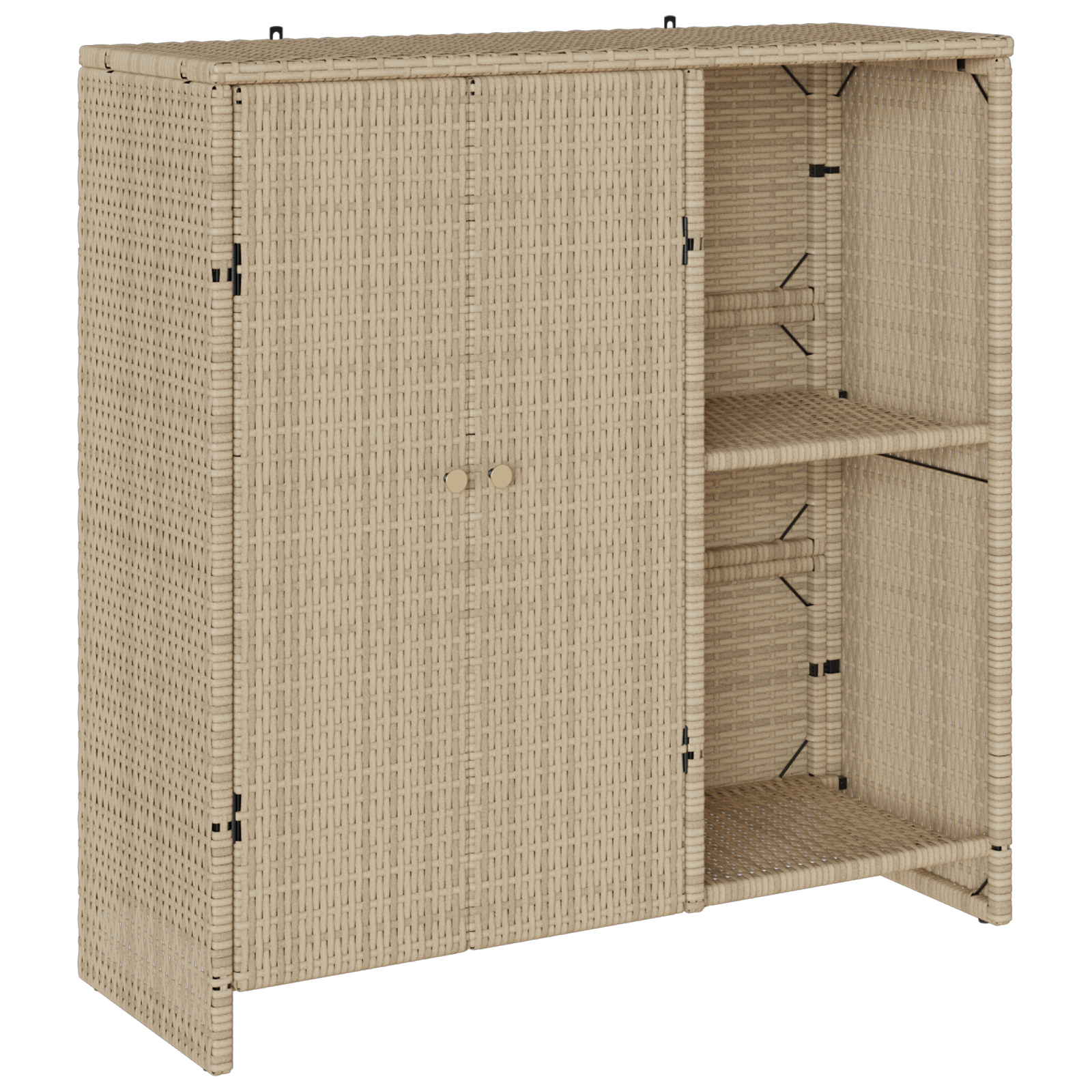 Storage Cabinet Beige 100x36x102 cm Rattan - Image 2