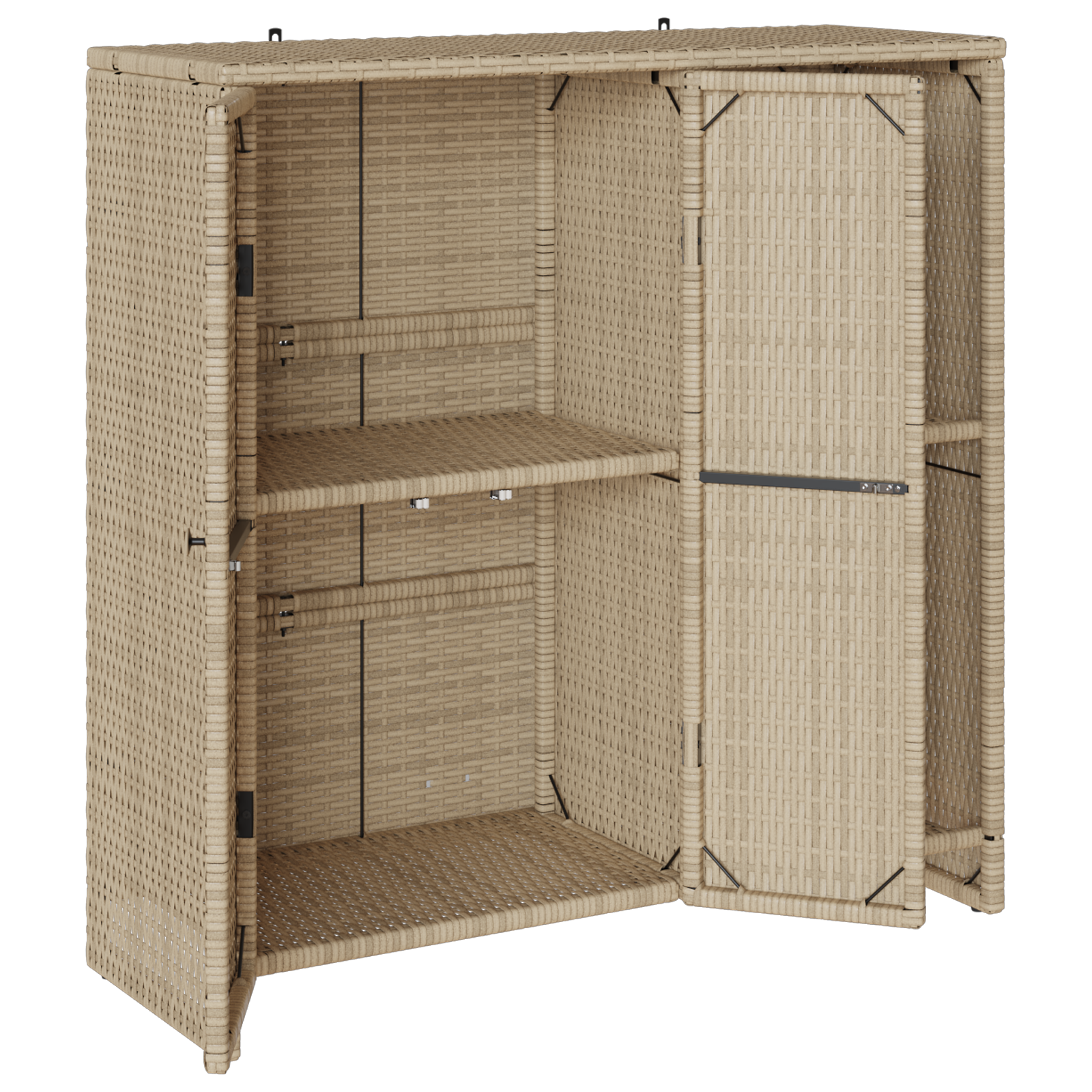 Storage Cabinet Beige 100x36x102 cm Rattan - Image 4