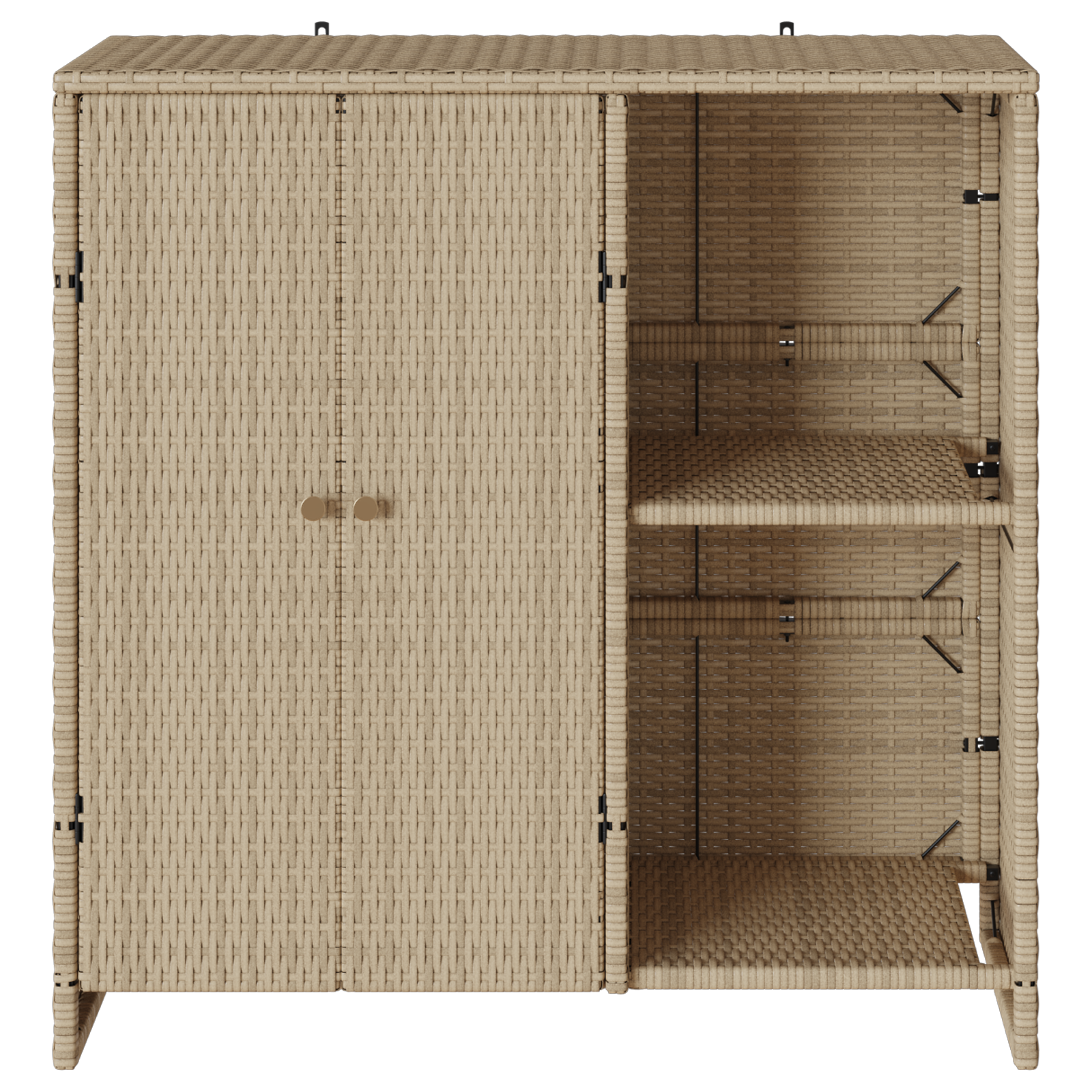 Storage Cabinet Beige 100x36x102 cm Rattan - Image 5