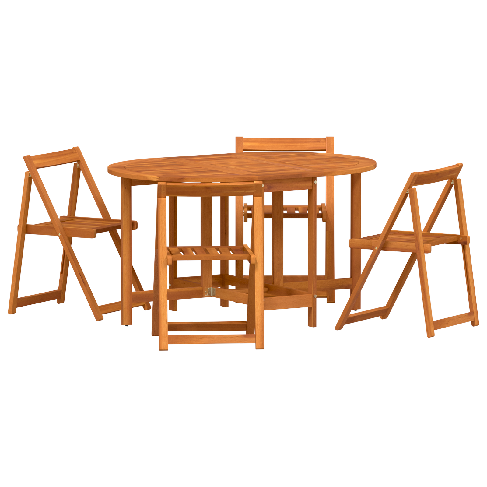 5 Piece Butterfly Garden Dining Set - Foldable Solid Wood Acacia - Image 2