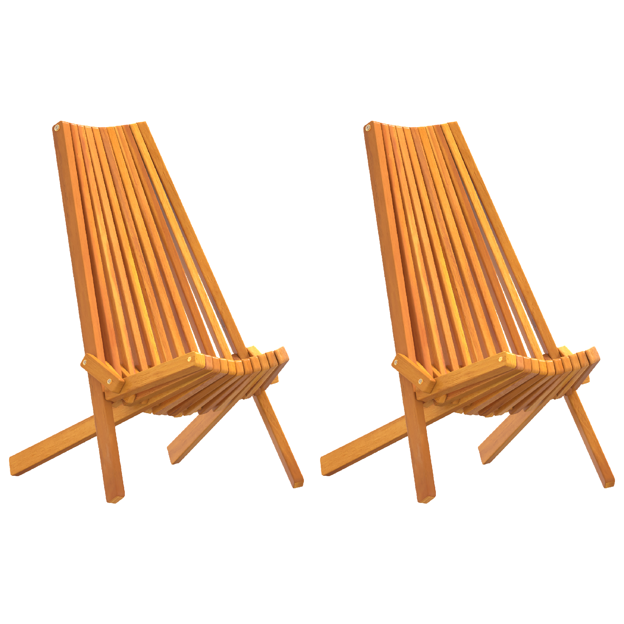 Folding Garden Chairs 2 pcs Solid Wood Acacia - Image 2