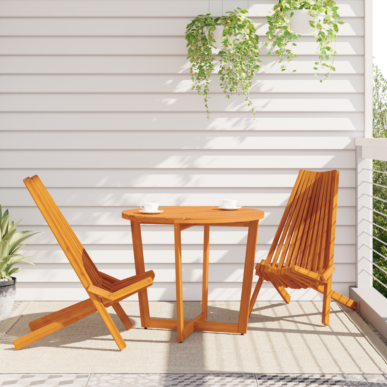 Folding Garden Chairs 2 pcs Solid Wood Acacia - Image 3