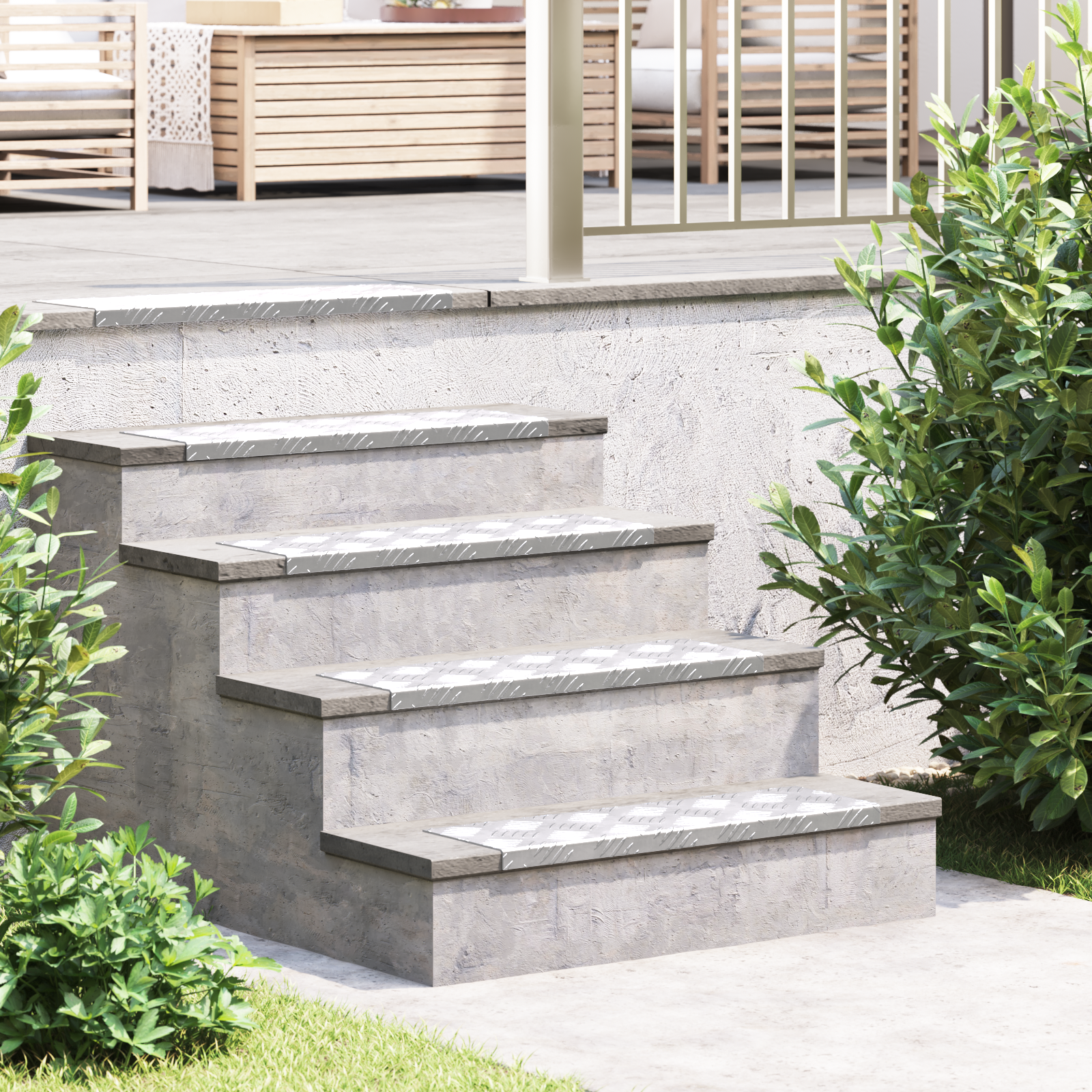 Traptreden 10 st anti-slip 60×18 cm aluminium