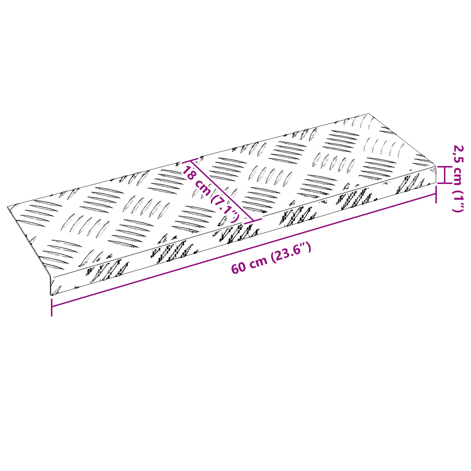 Aluminium Stair Treads 10 pcs Anti-Slip 60x18 cm - Image 11