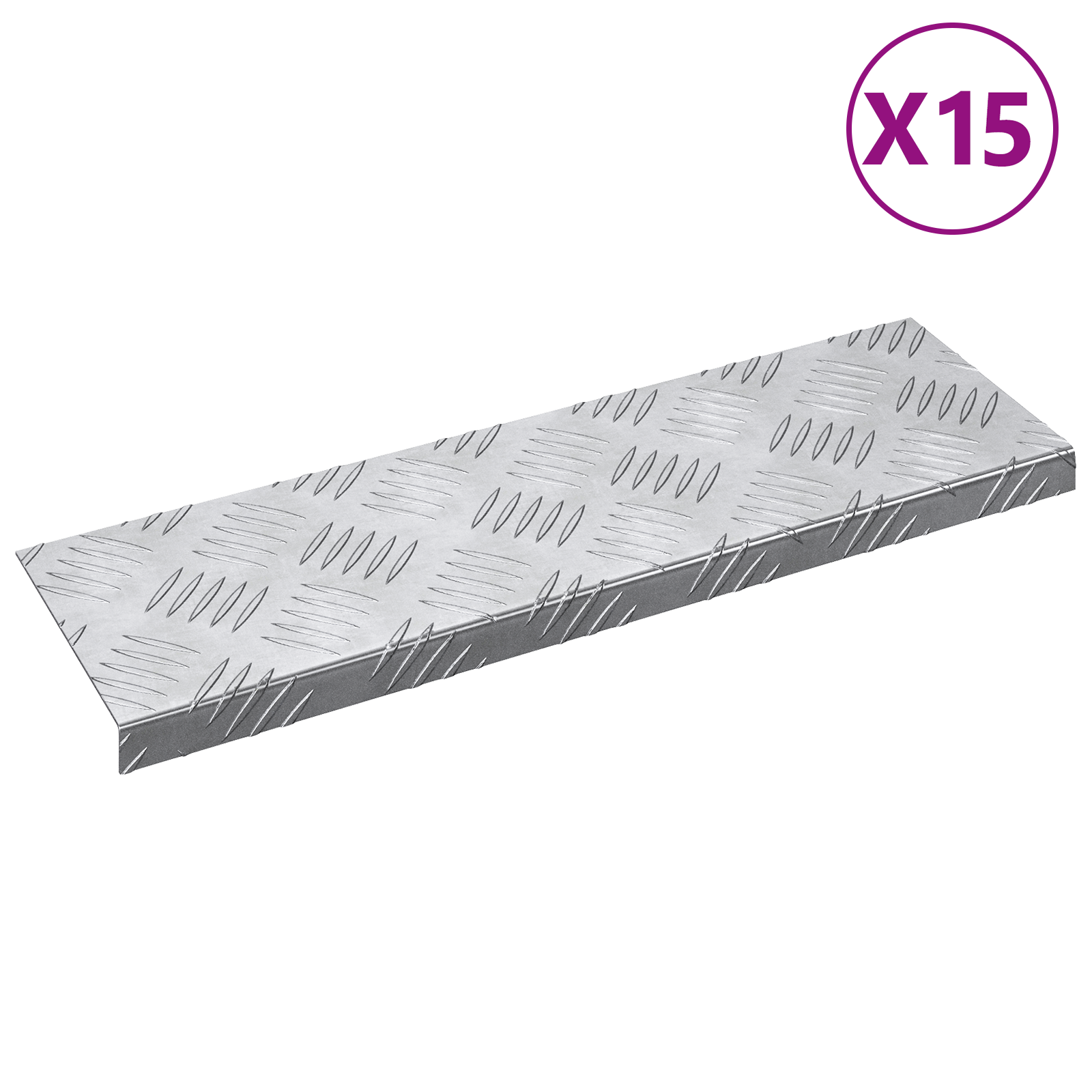 Aluminium Stair Treads - 15 pack, Non-Slip, 60x18 cm - Image 2