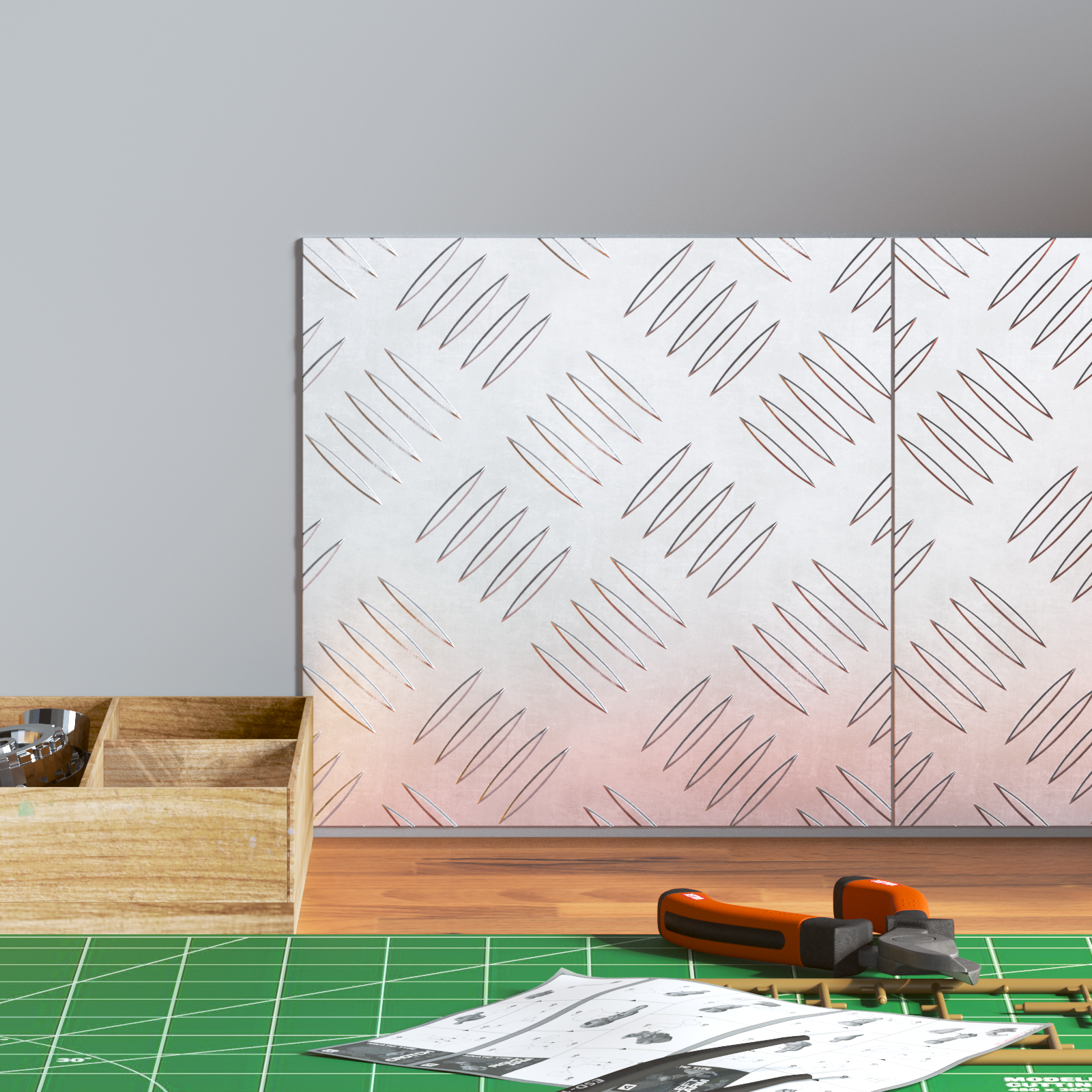 Aluminium Checker Plates 2 pcs Anti-Slip 20x20 cm - Image 3