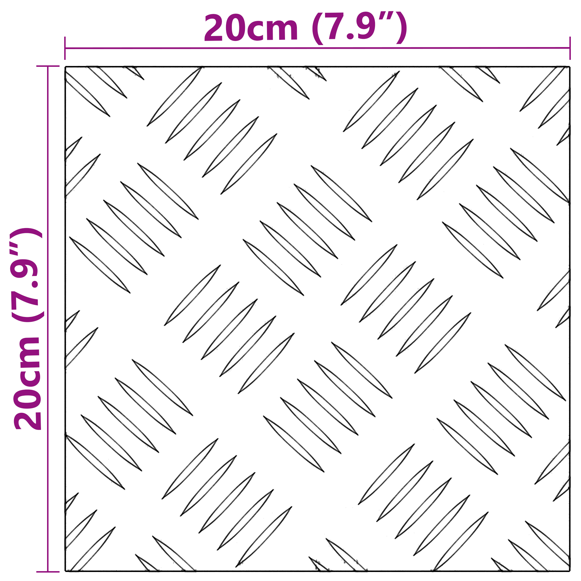 Aluminium Checker Plates 4 pcs Anti-Slip 20x20 cm - Image 8