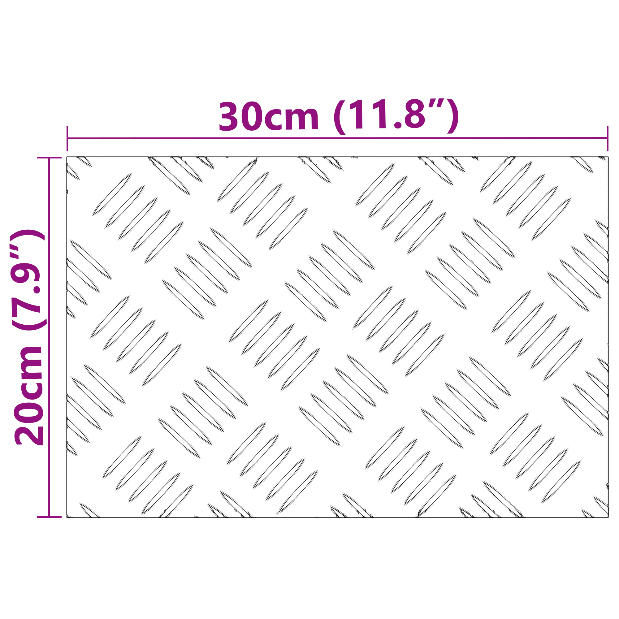Aluminium Checker Plates 2 pcs Anti-Slip 30x20 cm - Image 8