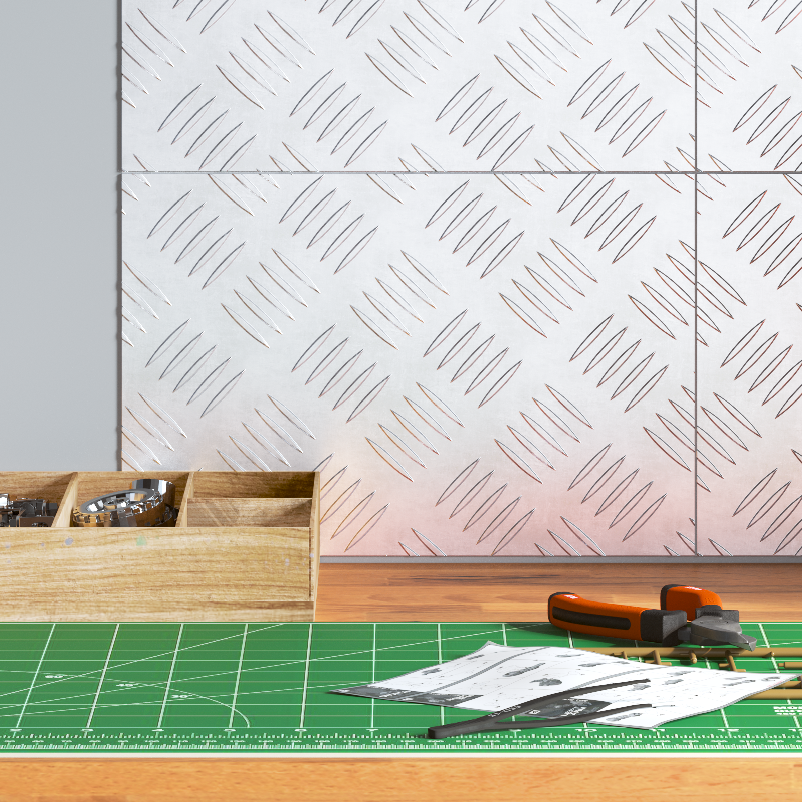 Aluminium Checker Plates 4 pcs Anti-Slip 30x20 cm - Image 3