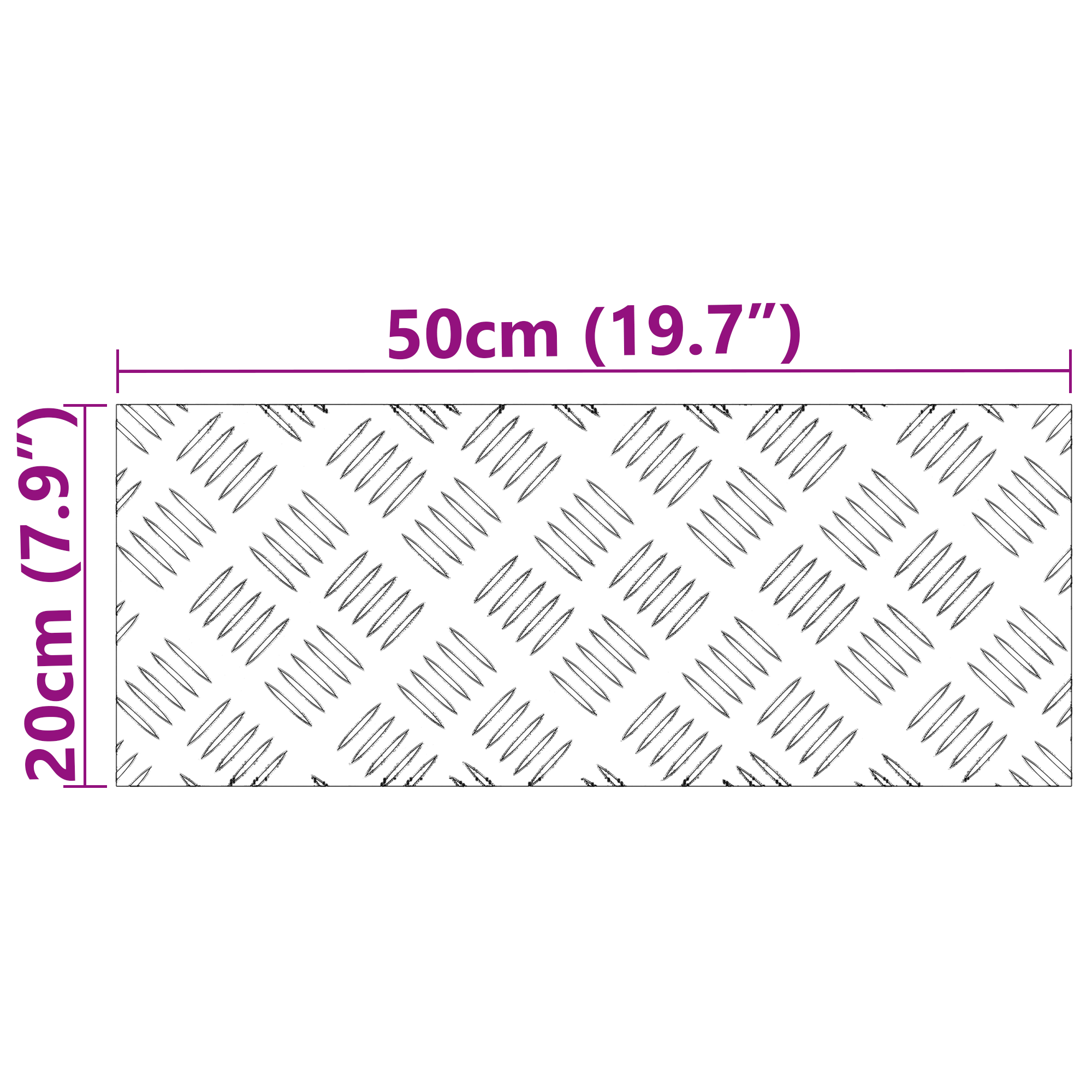 Aluminium Checker Plates Set of 2 Non-Slip 20x50 cm - Image 8