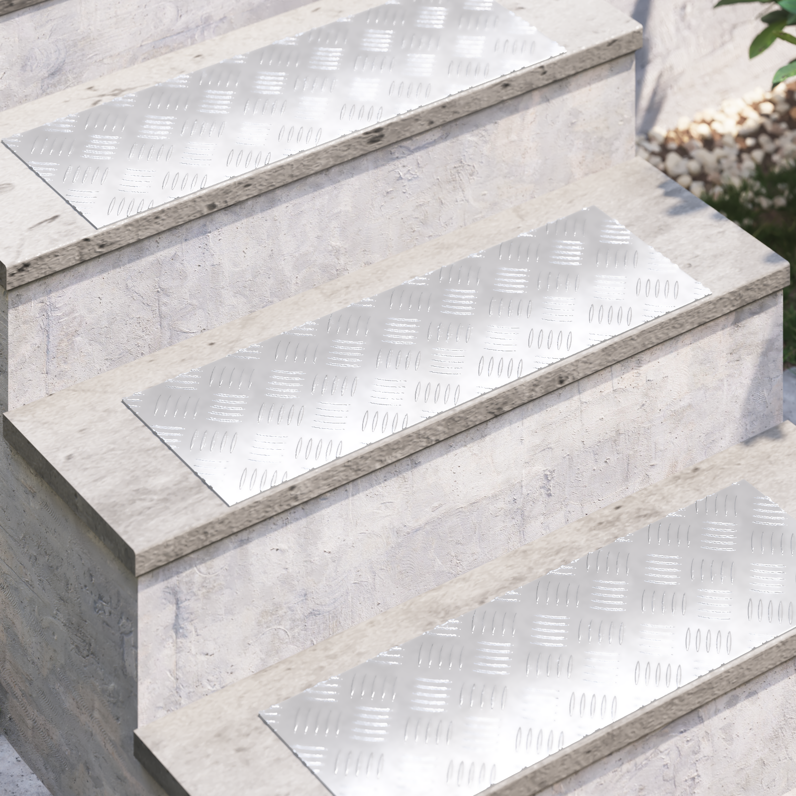 Aluminium Checker Plates 2 pcs Anti-Slip 60x20 cm - Image 3