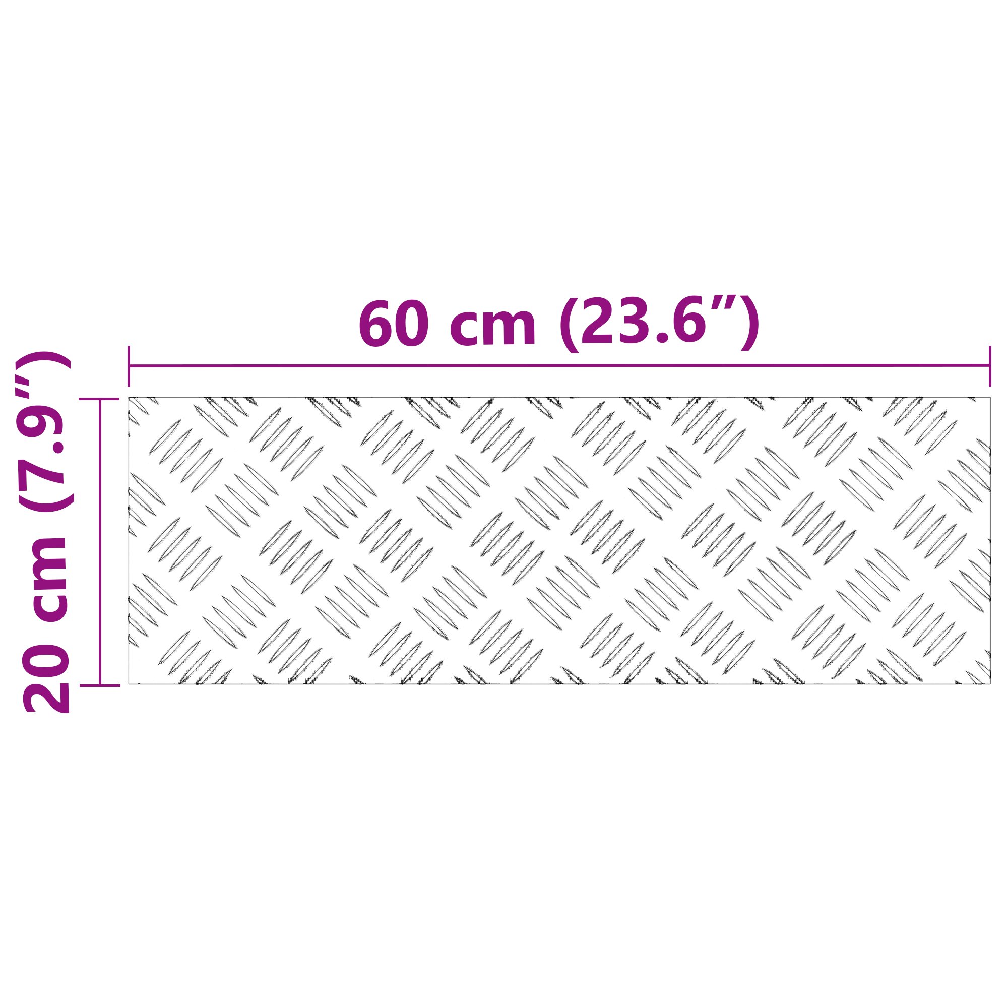 Aluminium Checker Plates 2 pcs Anti-Slip 60x20 cm - Image 8