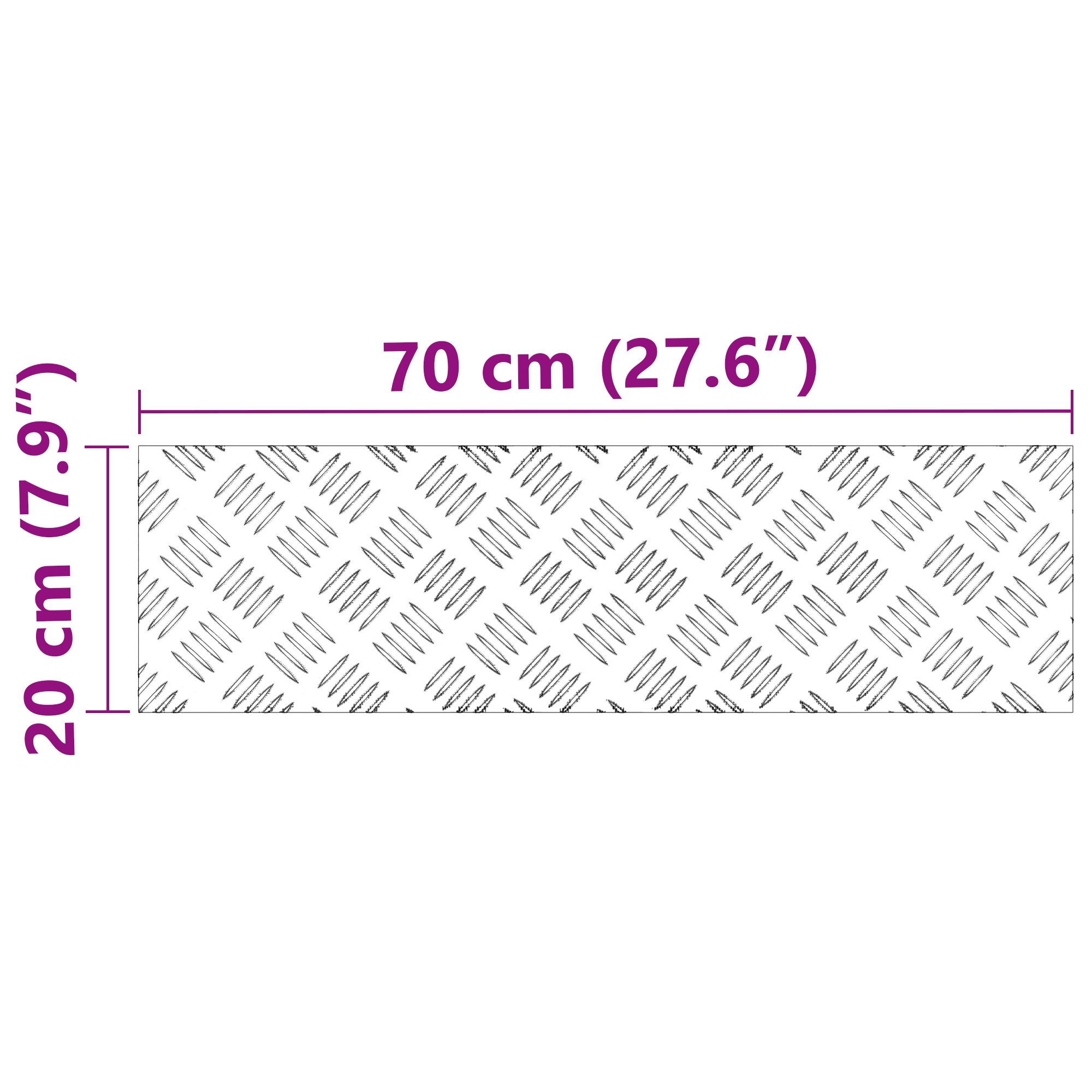 Aluminium Checker Plates 4 pcs Non-Slip 70x20 cm - Image 8