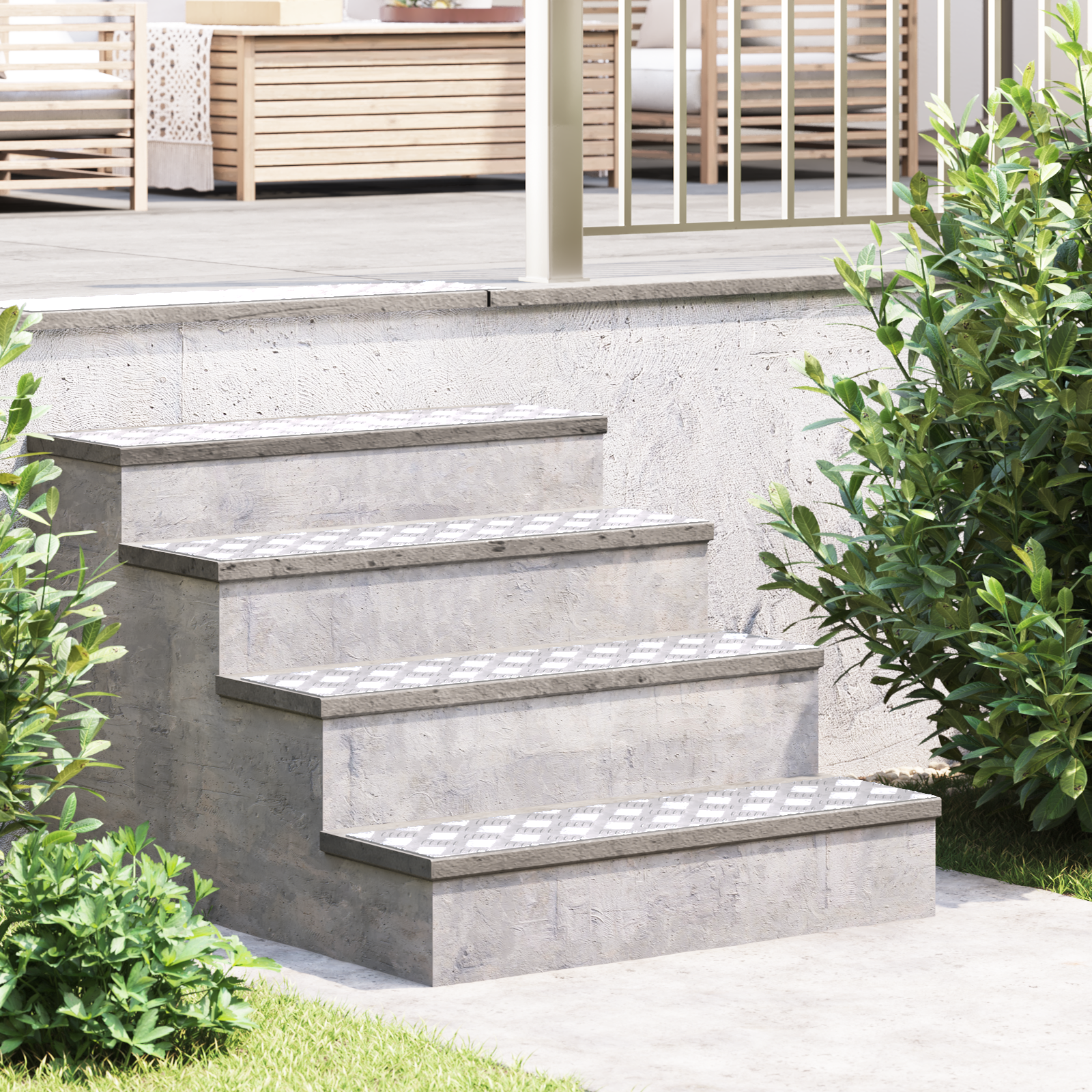 Aluminium Checkerplaten 2 stuks Anti-Slip 80×20 cm