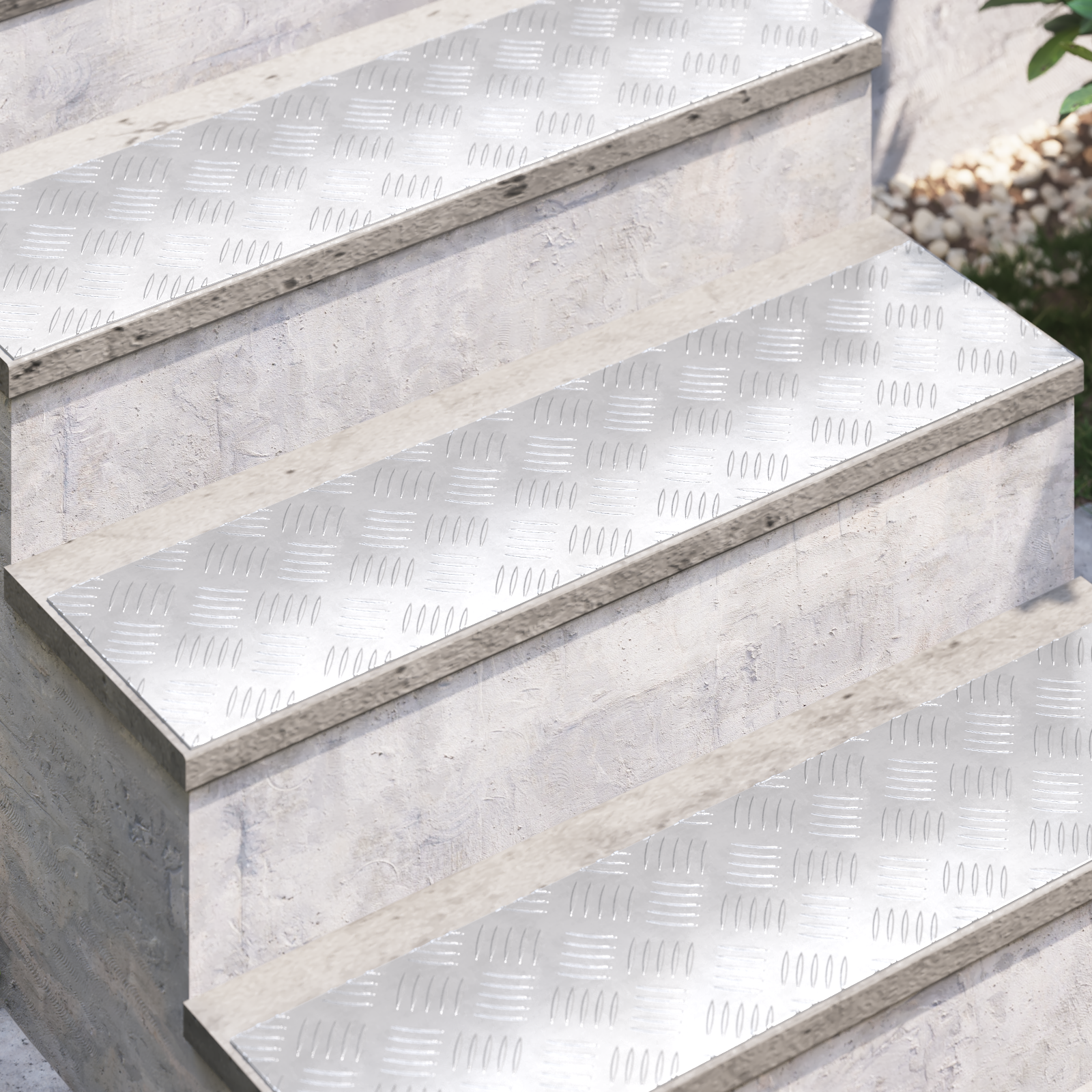 Aluminium Checker Plates 4 pcs Anti-Slip 80x20 cm - Image 3