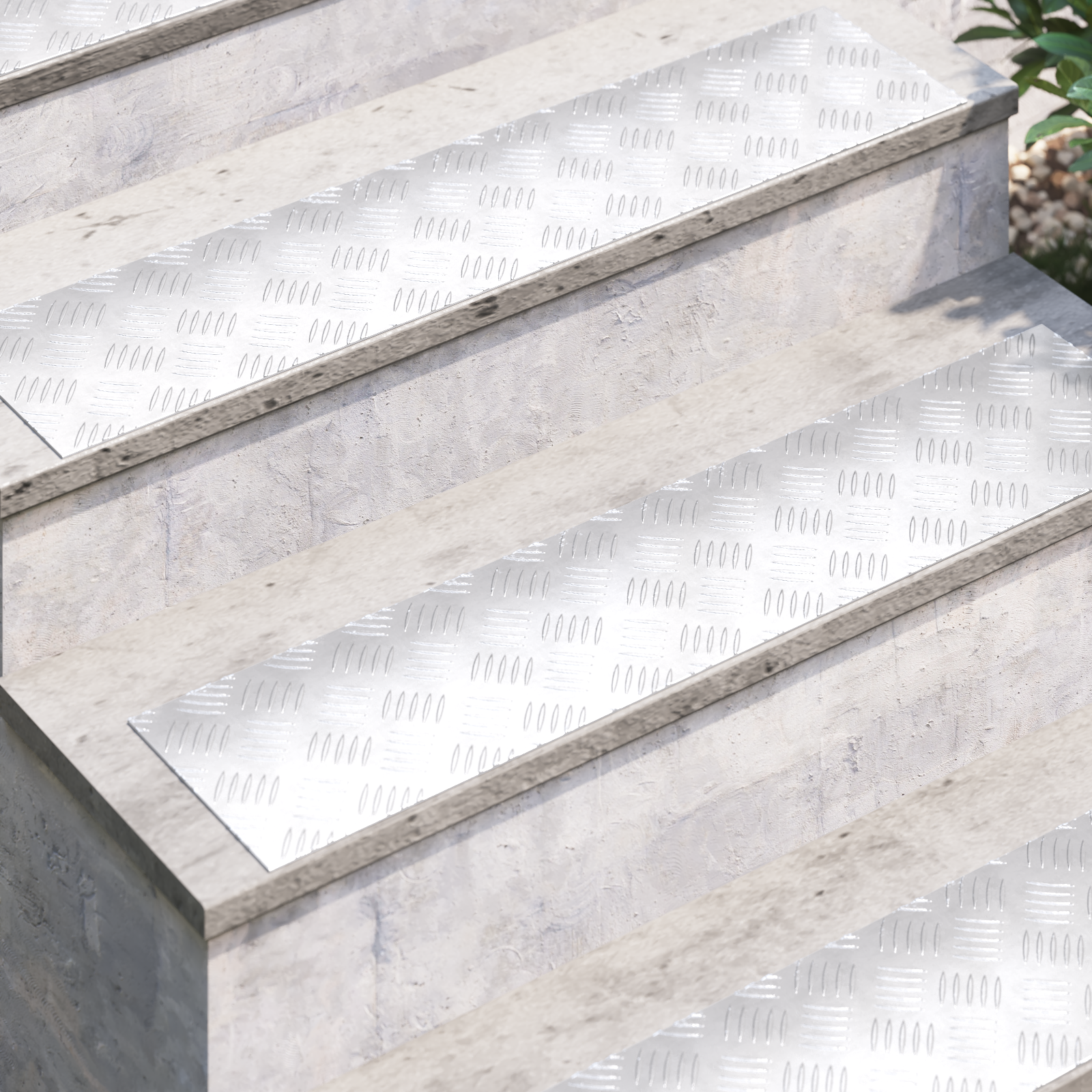 Aluminium Checker Plates 2 pcs Anti-Slip 90x20 cm - Image 3
