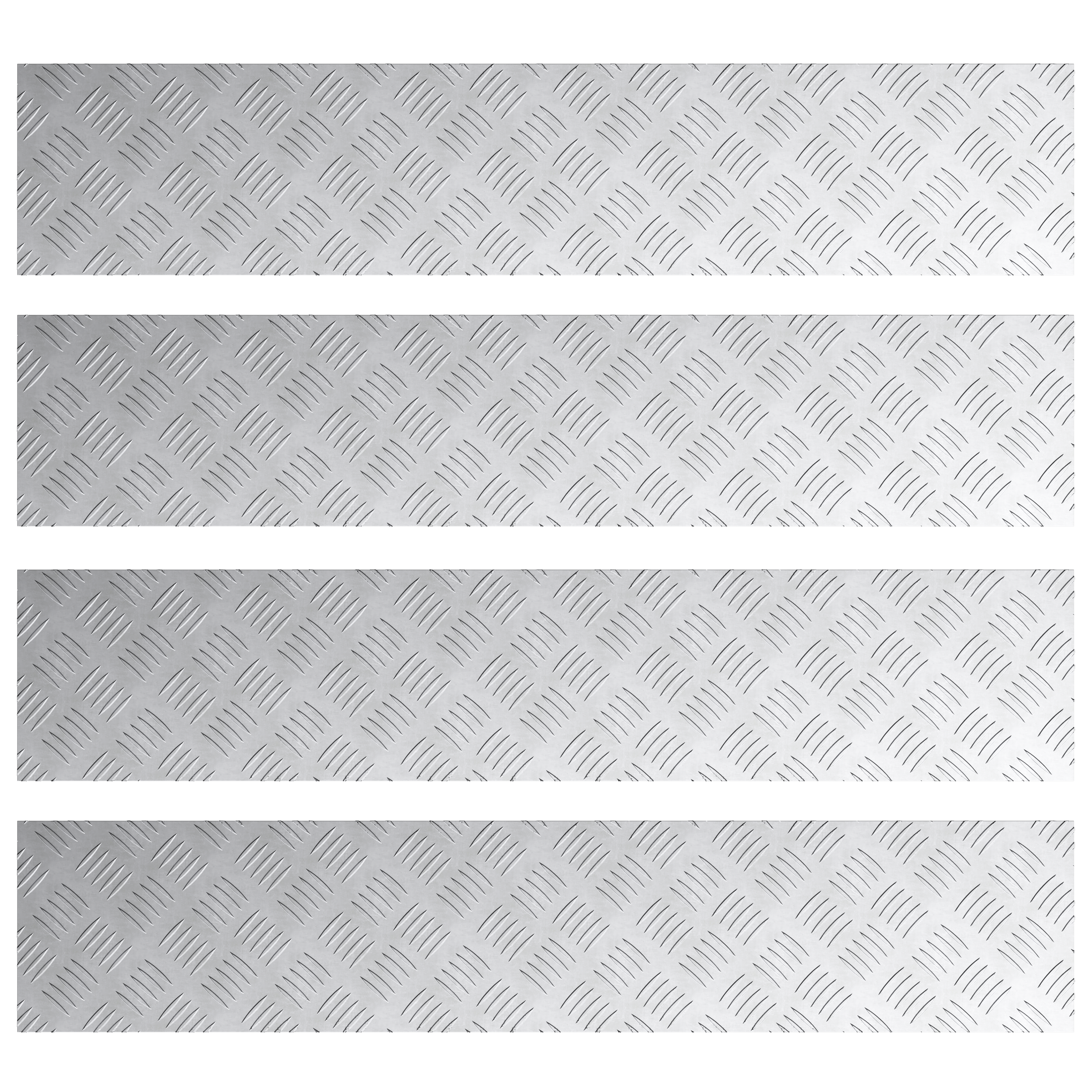 Thumbnail - vidaXL Aluminium-Riffelbleche 4 Stk. Rutschfest 100x20 cm