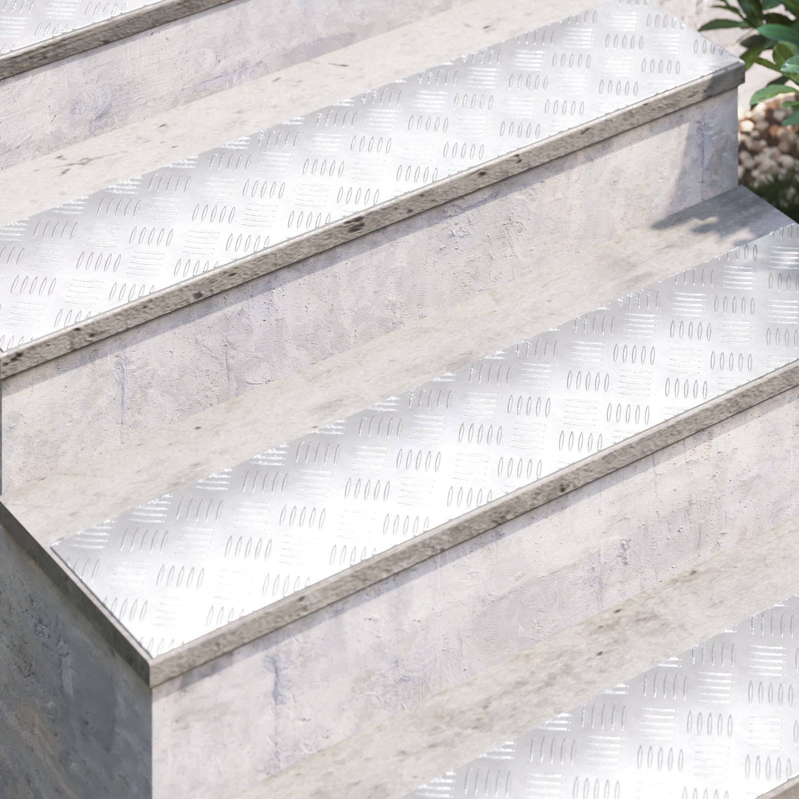 Aluminium Checker Plates 4 pcs Anti-Slip 100x20 cm - Image 3