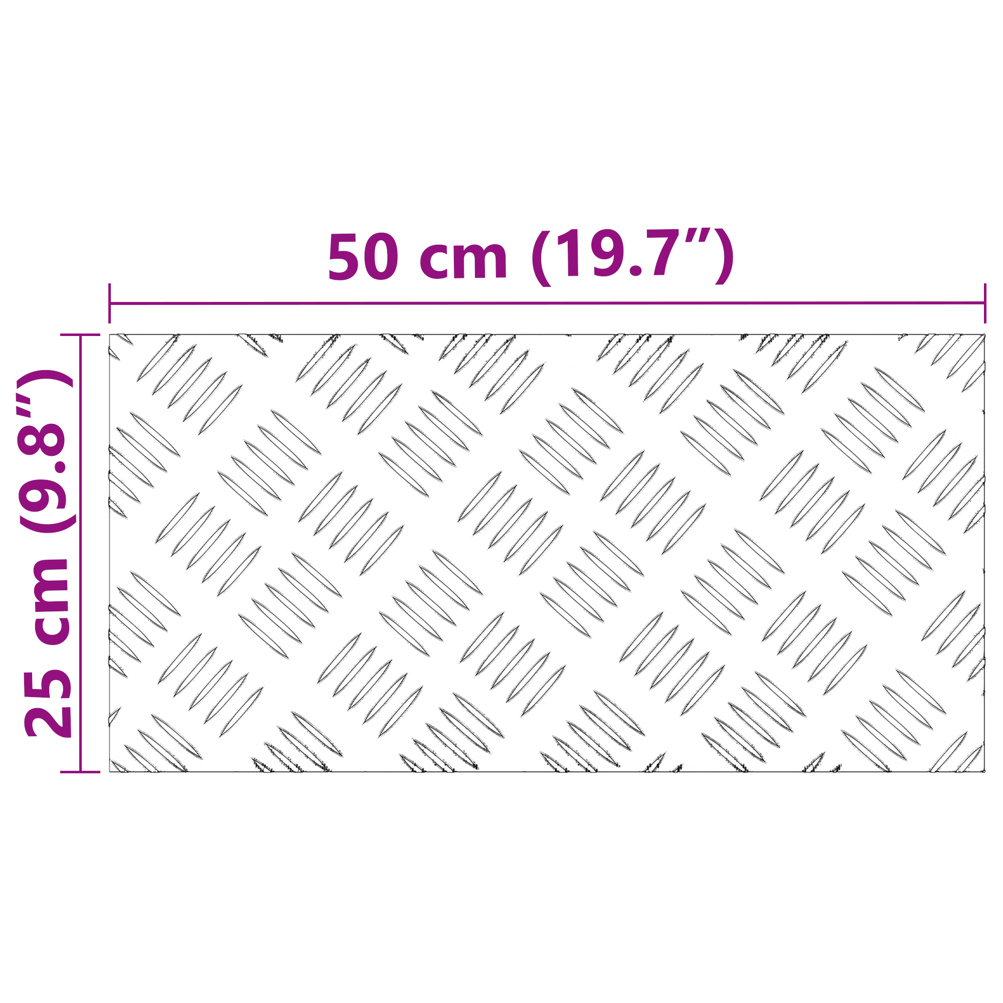 Aluminium Checker Plates 2 pcs Anti-Slip 50x25 cm - Image 9