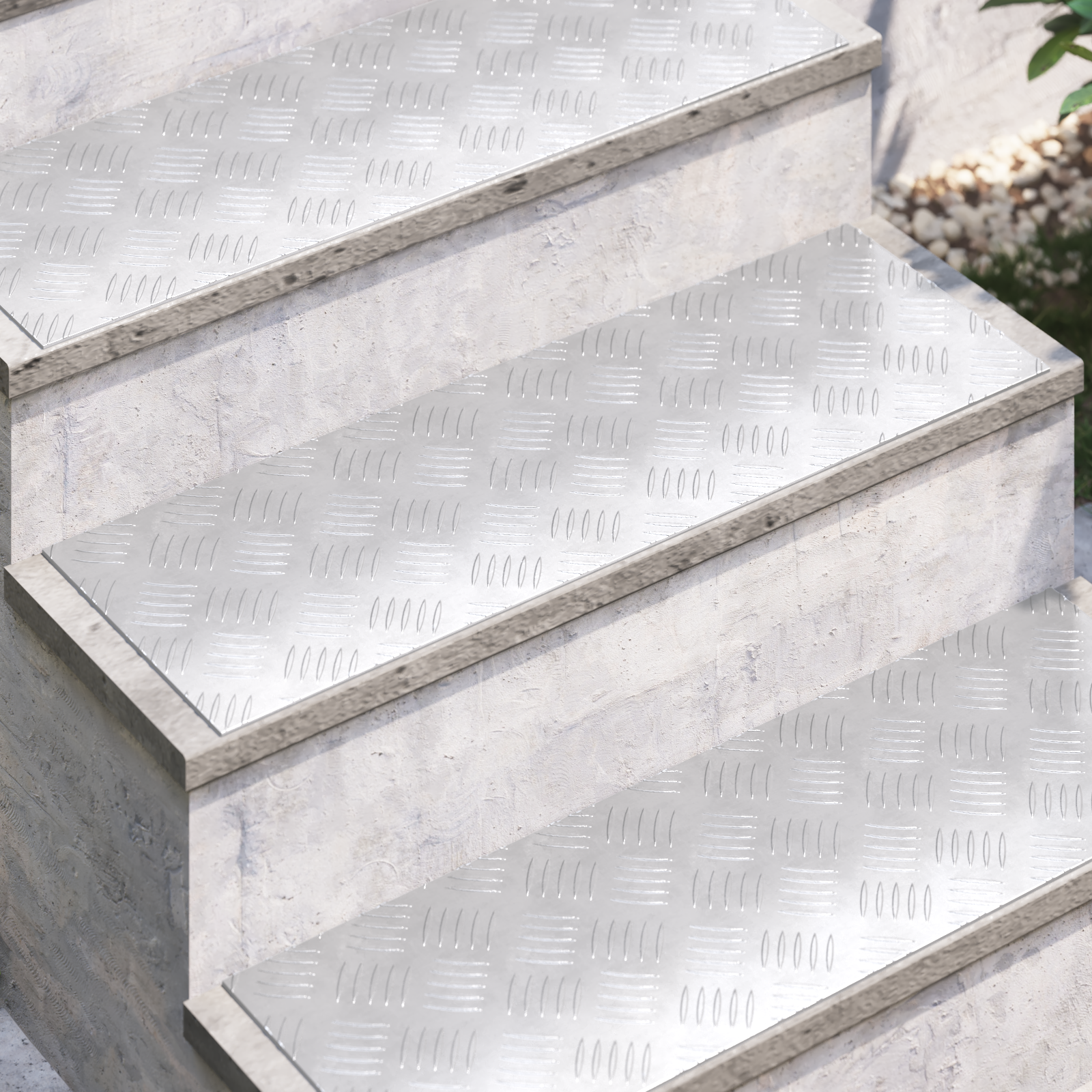 Aluminium Checker Plates 4 pcs Anti-Slip 75x25 cm - Image 3