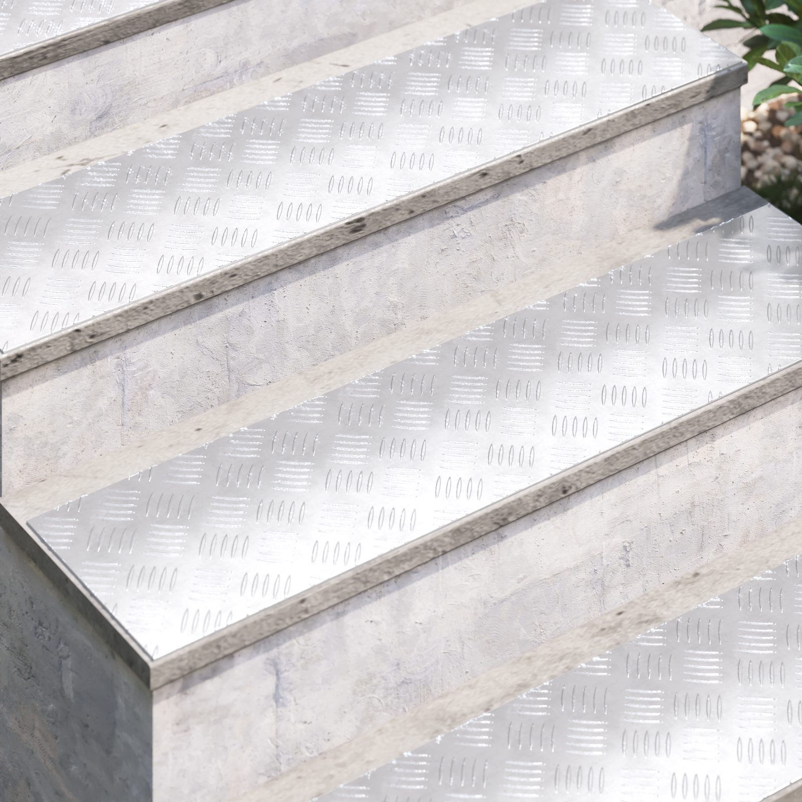 Aluminium Checker Plates 4 pcs Anti-Slip 100x25 cm - Image 3