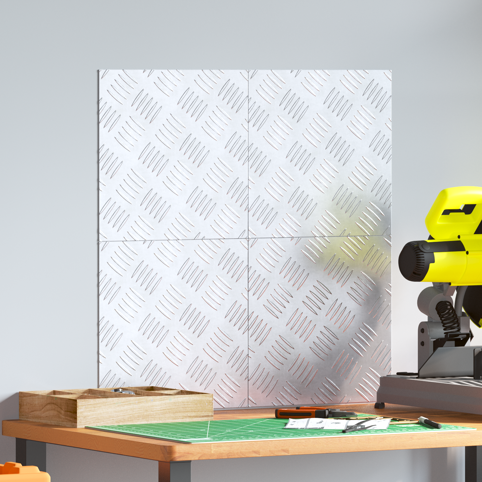 Aluminium Checker Plates 4 pcs Anti-Slip 30x30 cm - Image 3