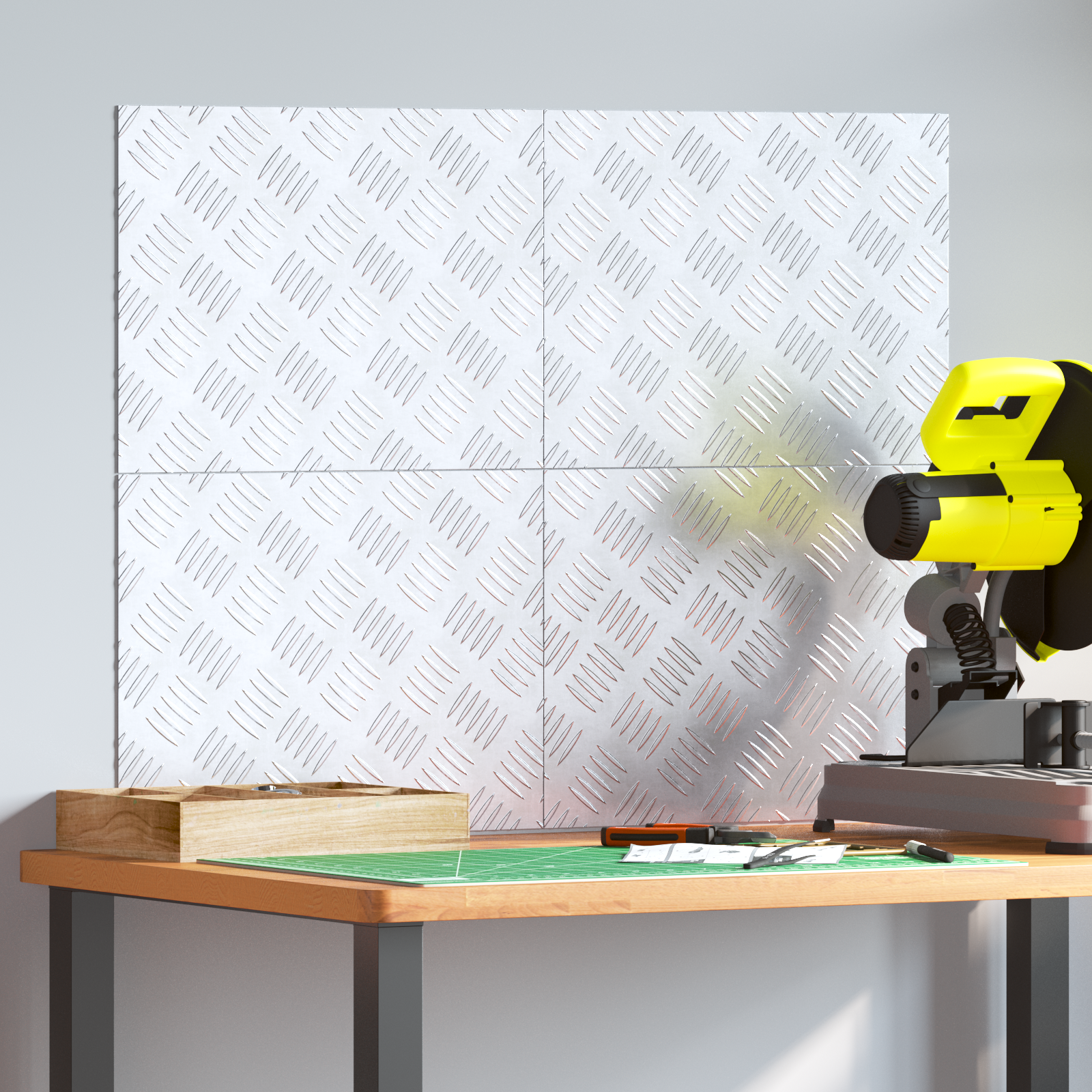 Aluminium Checker Plates 4 pcs Anti-Slip 40x30 cm - Image 3