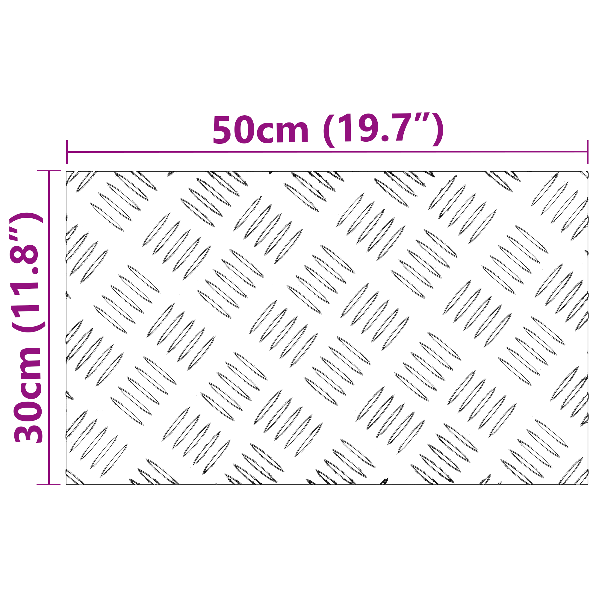 Aluminium Checker Plates 2 pcs Anti-Slip 50x30 cm - Image 9