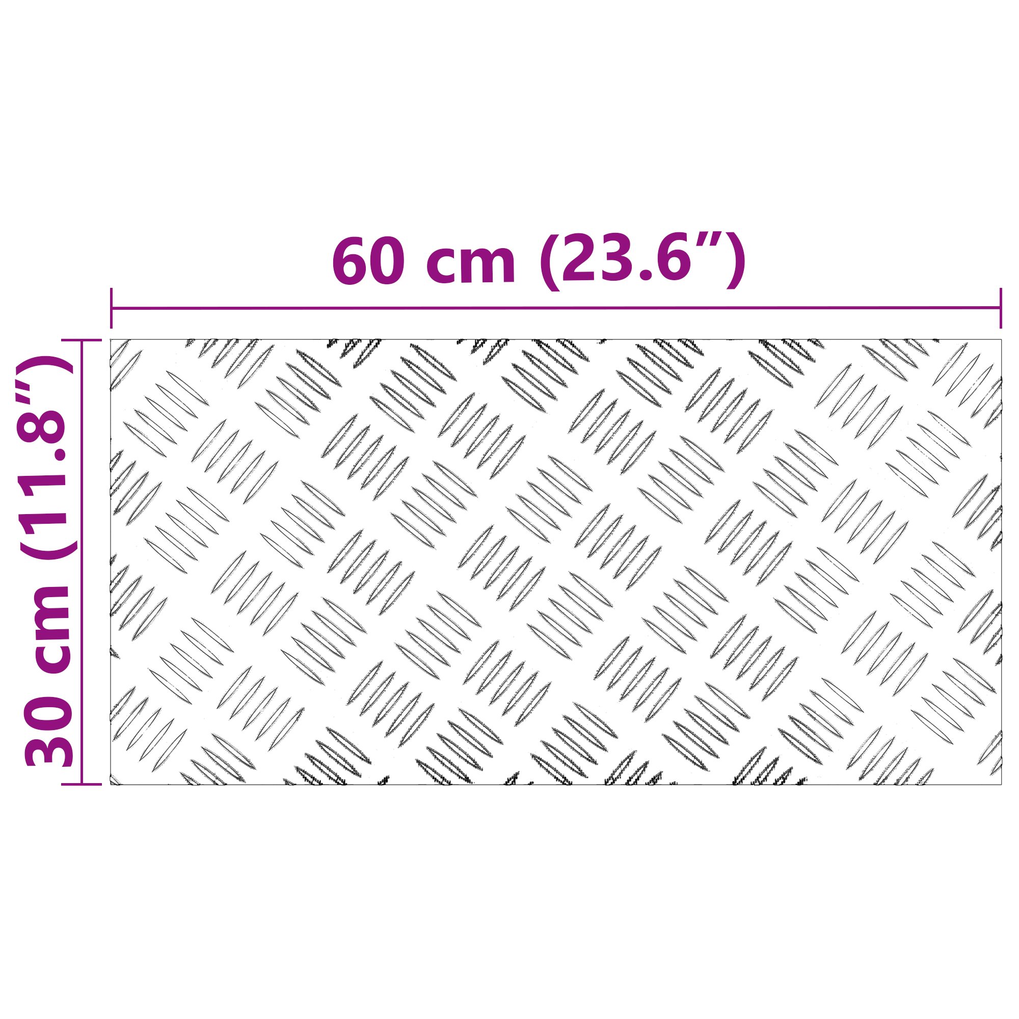 Aluminium Checker Plates 2 pcs Anti-Slip 60x30 cm - Image 8
