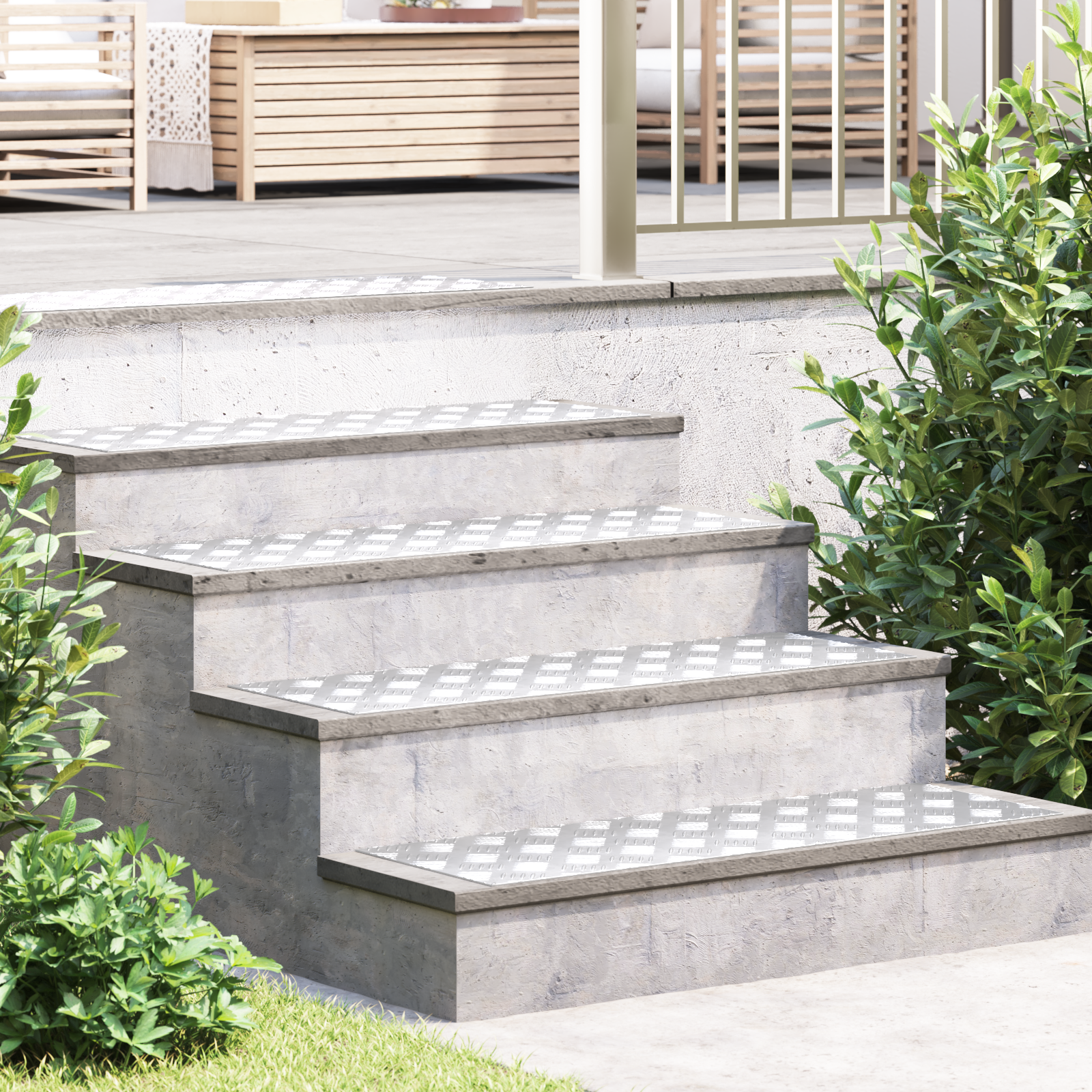 Aluminium Antislipplaat 4 stuks 90×30 cm