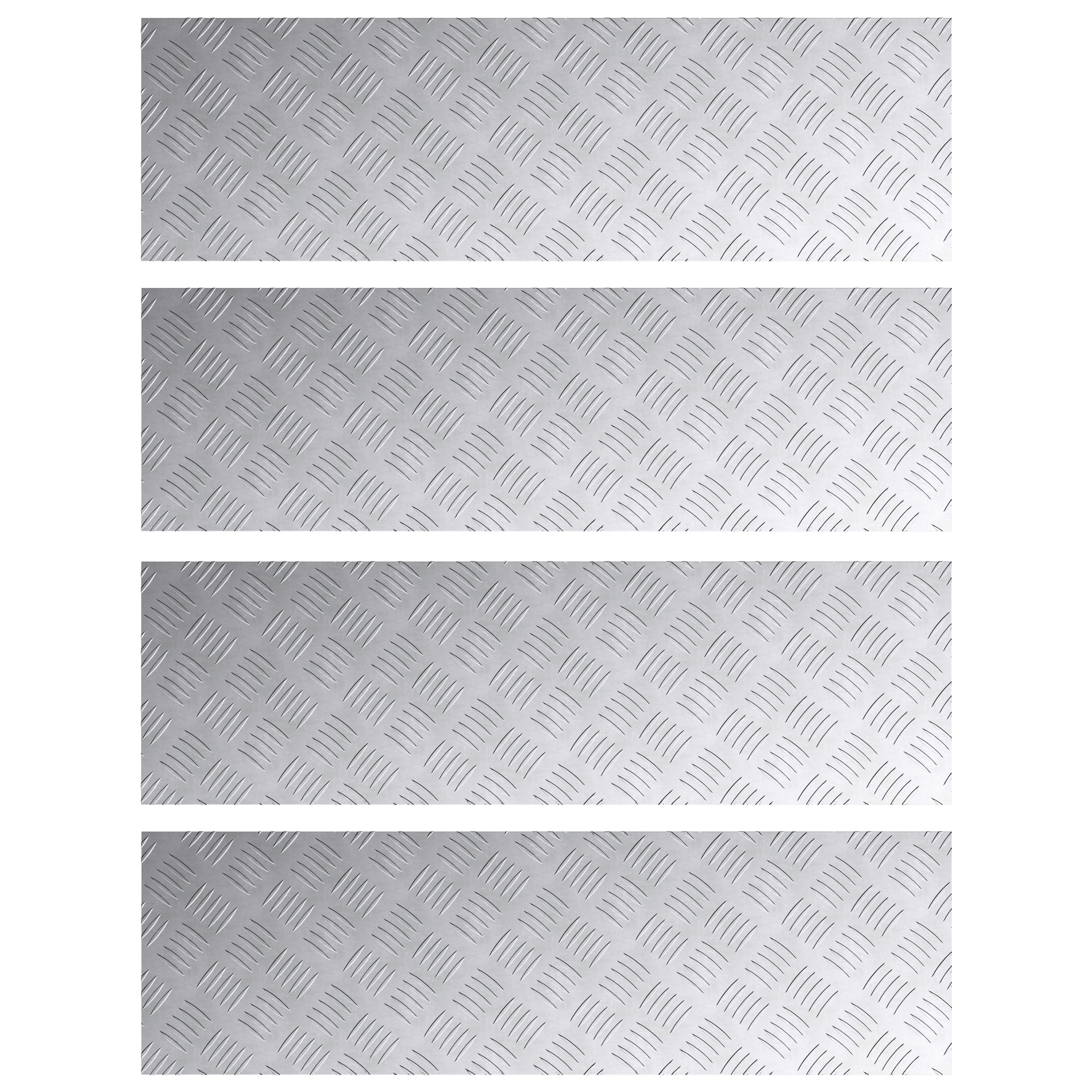 Thumbnail - vidaXL Aluminium-Riffelbleche 4 Stk. Rutschfest 100x30 cm