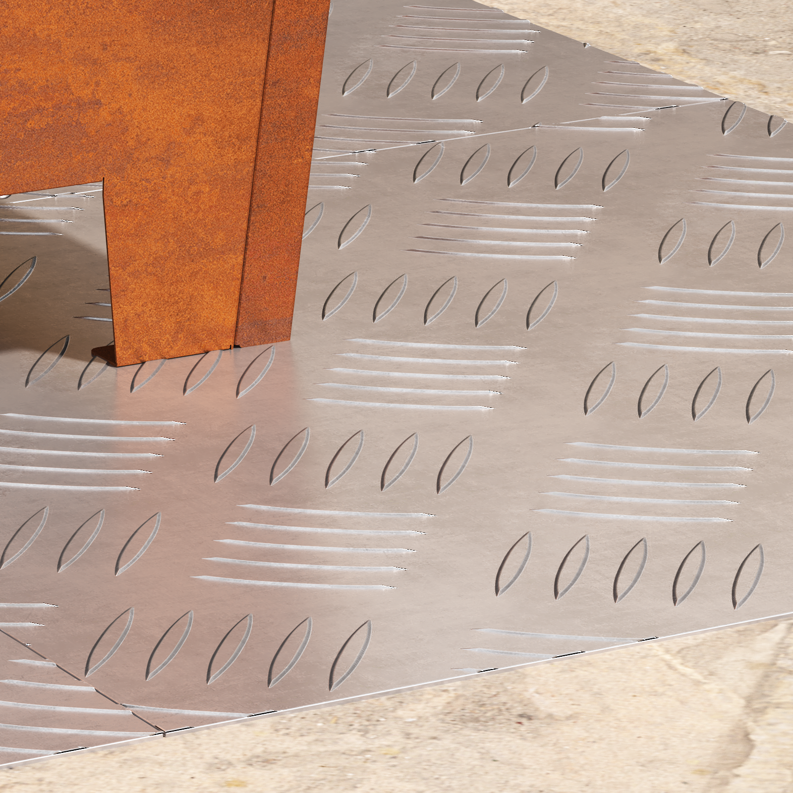 Aluminium Checker Plates 4 pcs Anti-Slip 40x40 cm - Image 3