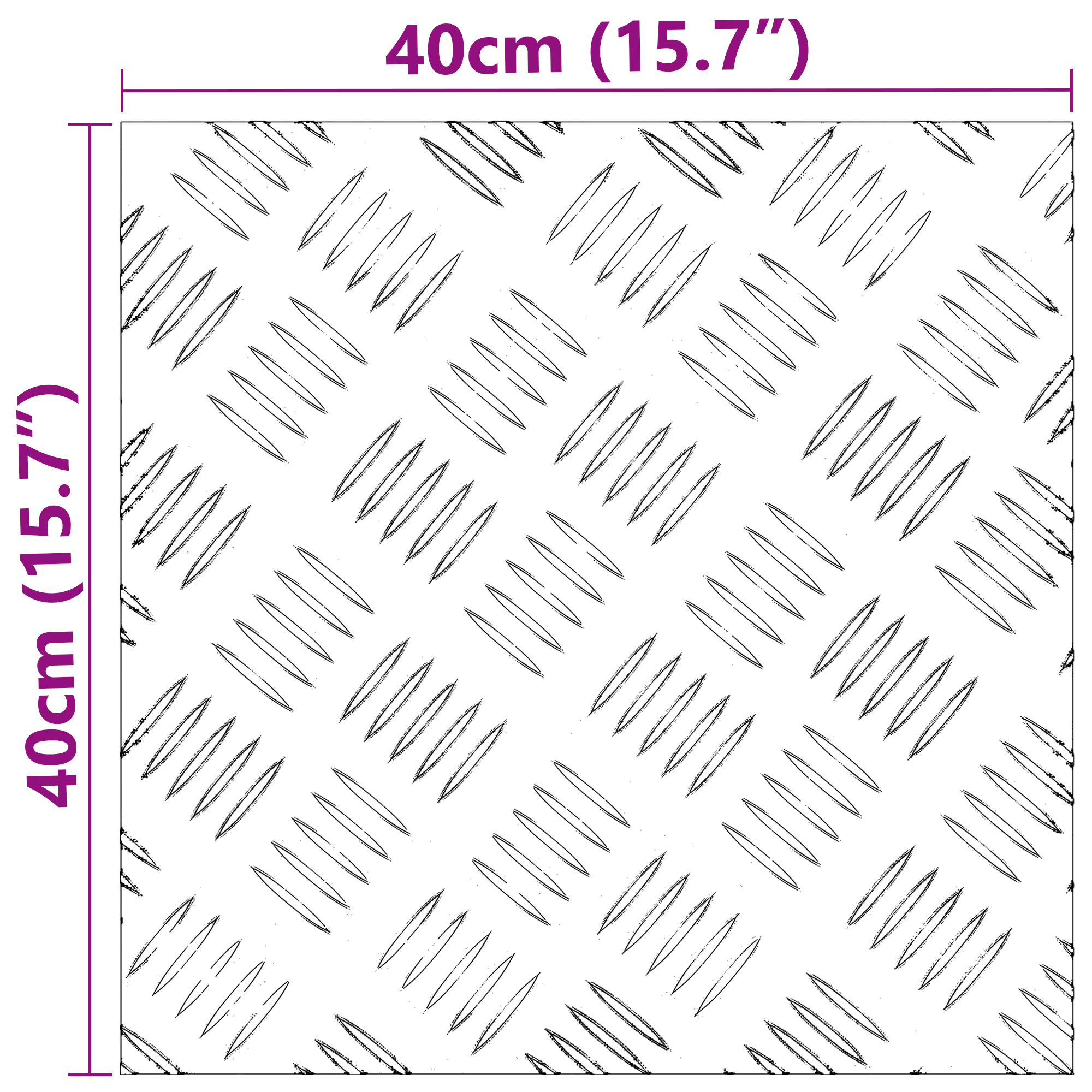 Aluminium Checker Plates 4 pcs Anti-Slip 40x40 cm - Image 8