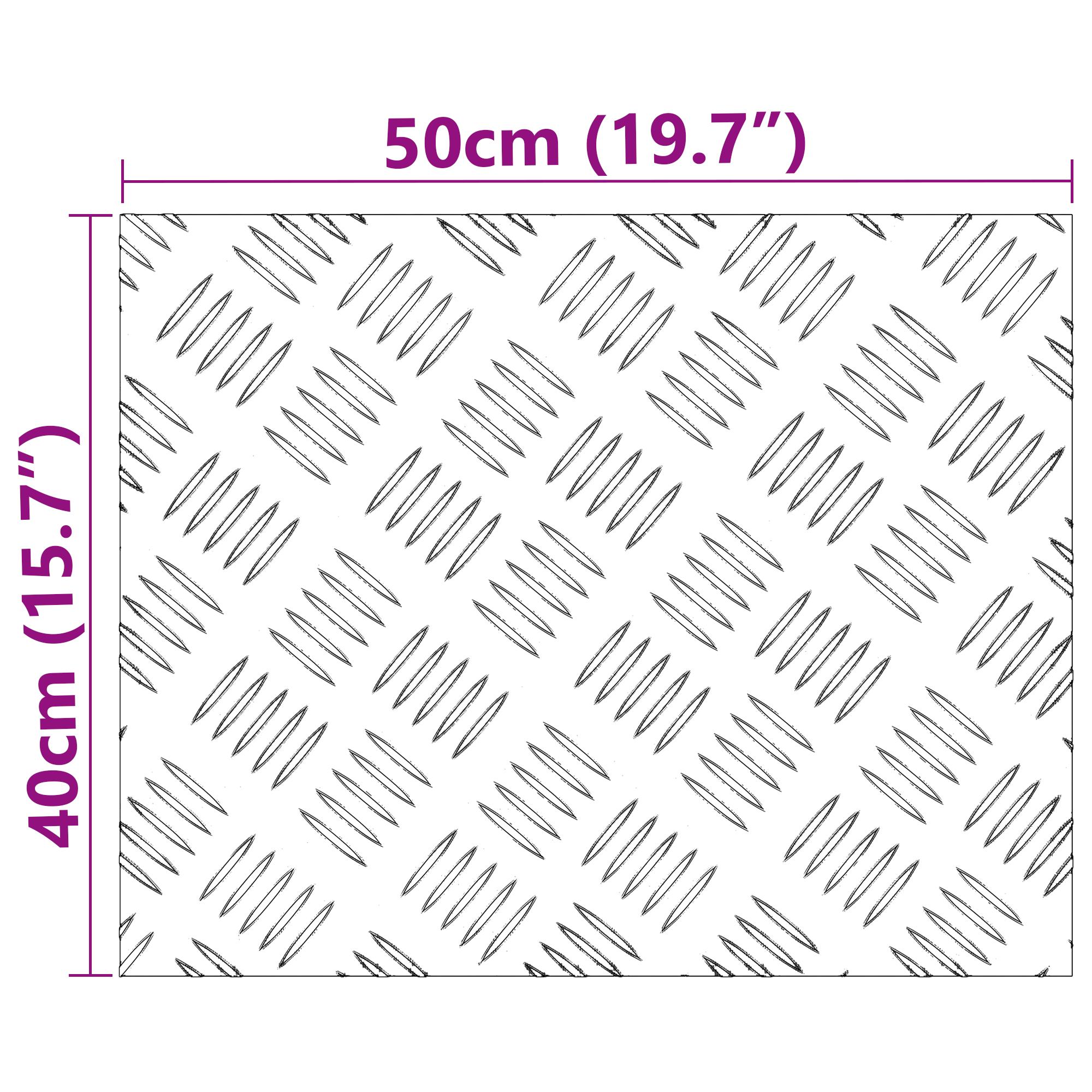 Aluminium Checker Plates 2 pcs Anti-Slip 50x40 cm - Image 8